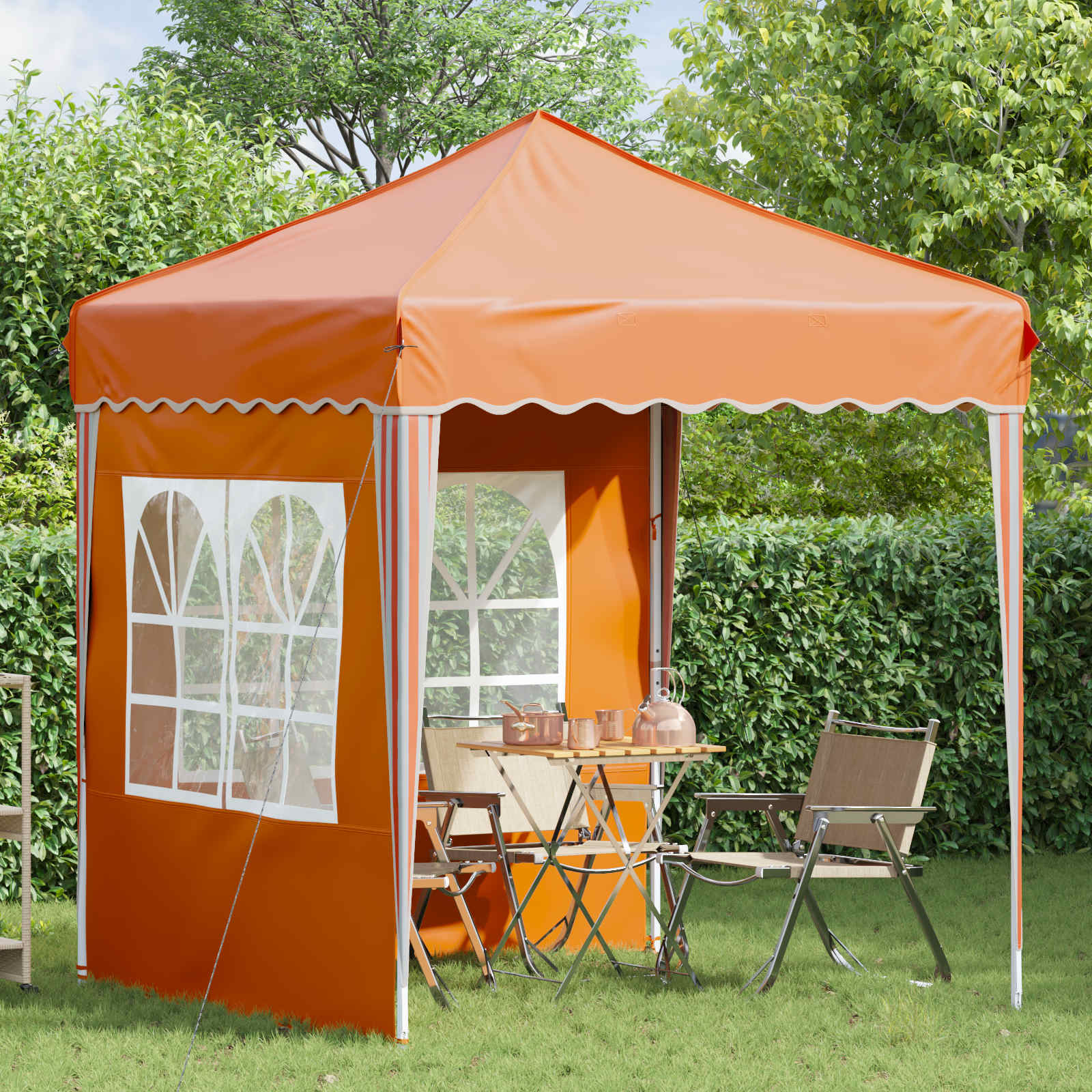 Pop-up partytent 195 x 195 x 245 cm Oranje Oxford Stof