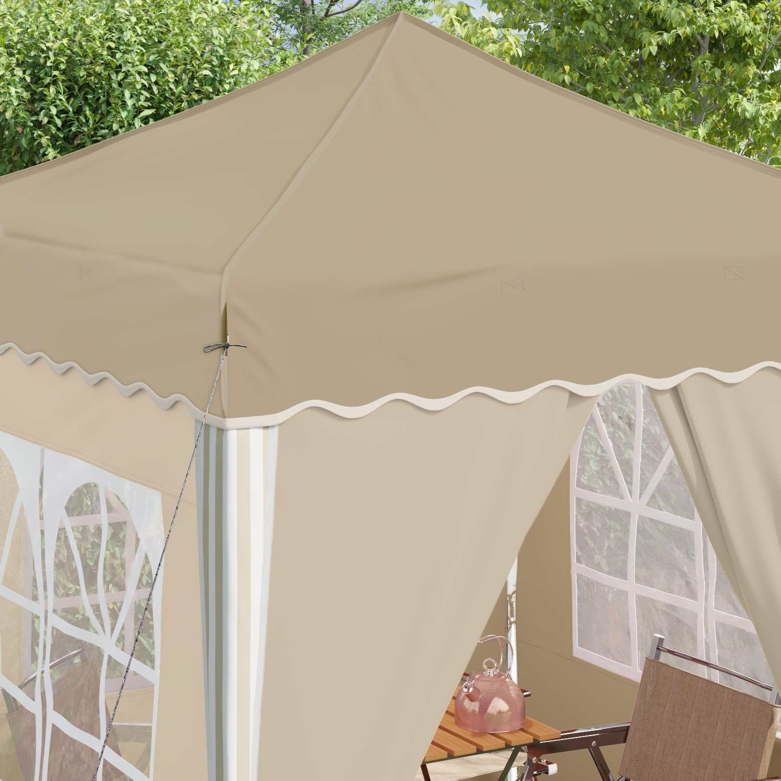 Pop-up partytent 195 x 195 x 245 cm Crèmekleurig Oxford Stof