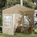 Pop-up partytent 195 x 195 x 245 cm Crèmekleurig Oxford Stof