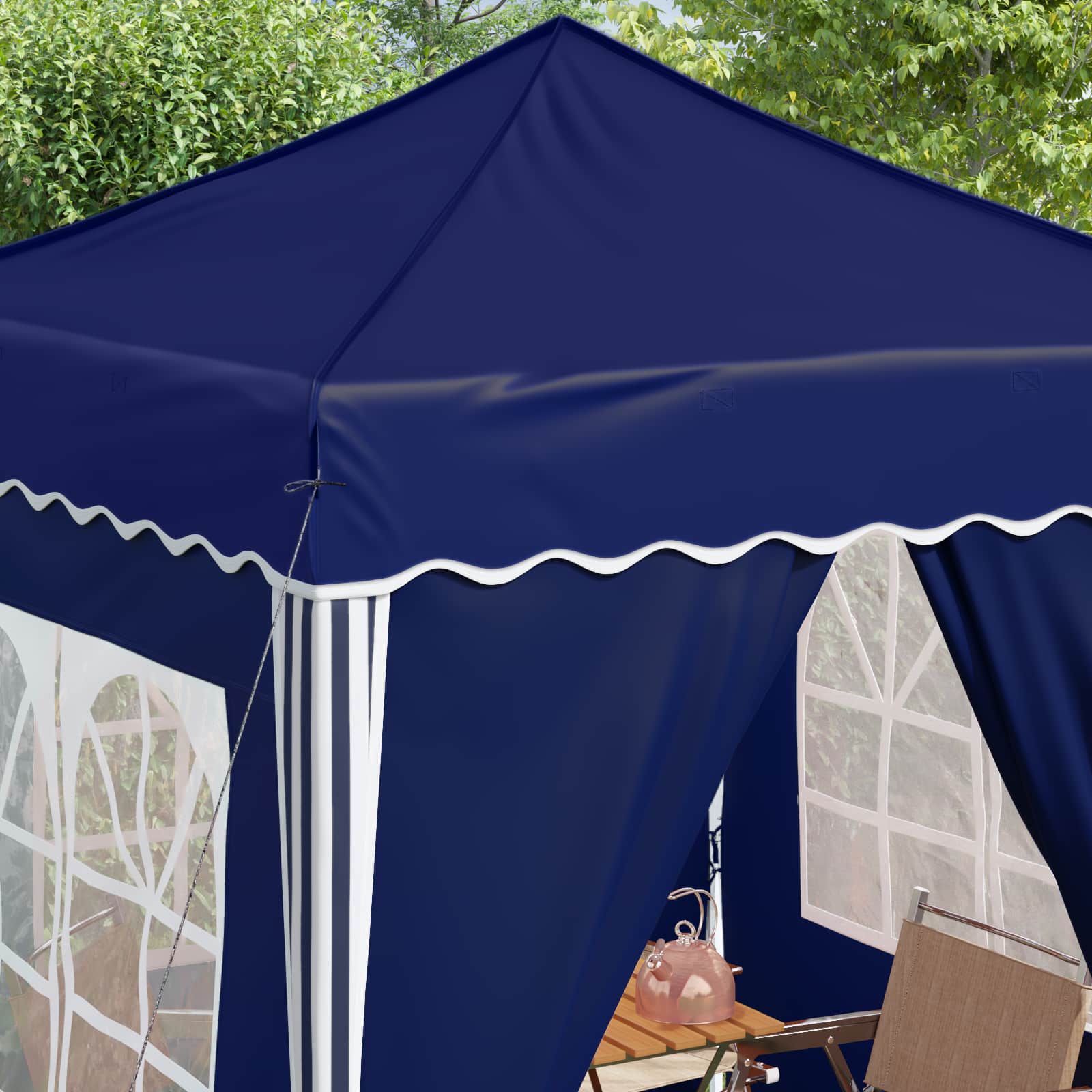Pop-up partytent 195 x 195 x 245 cm Blauw Oxford Stof
