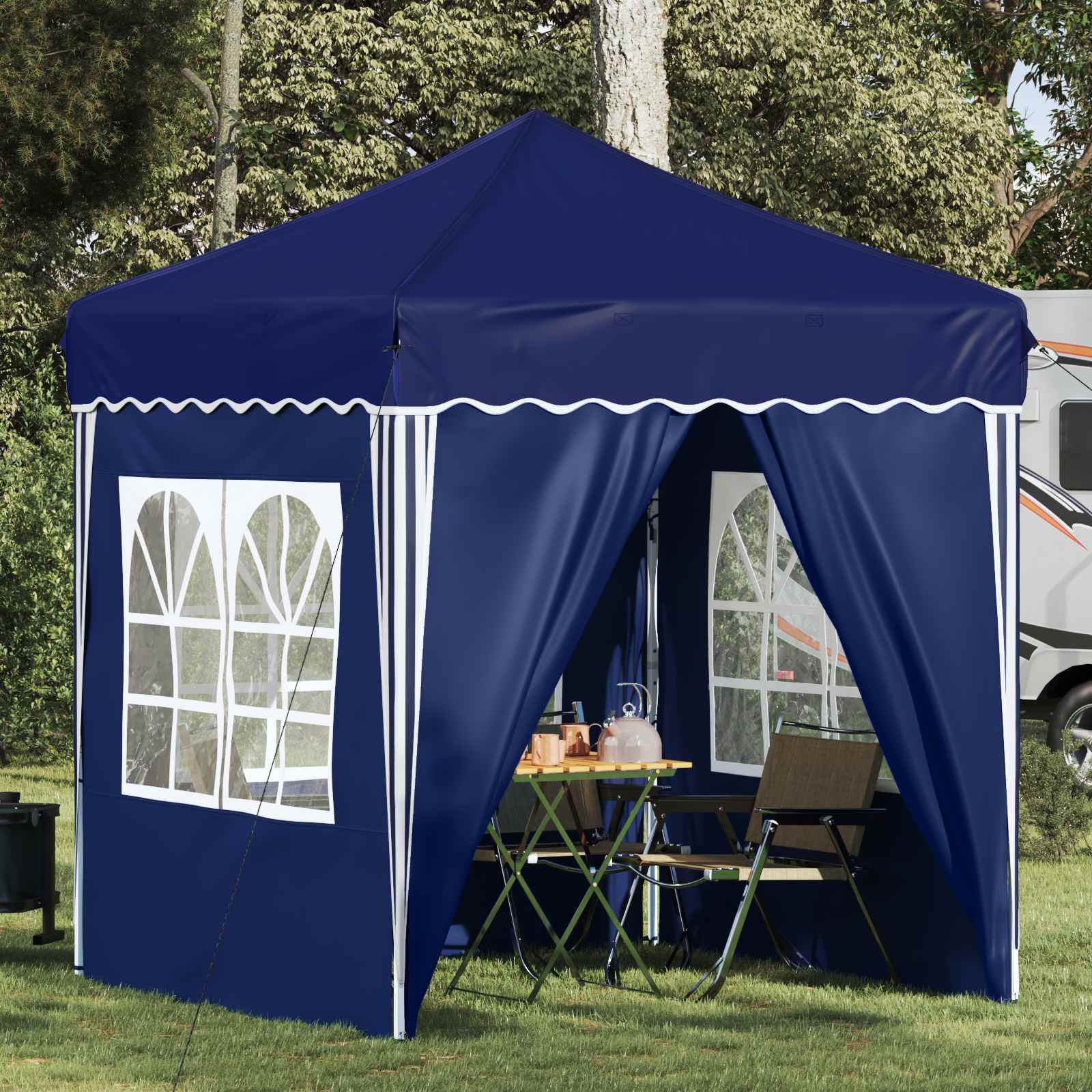 Pop-up partytent 195 x 195 x 245 cm Blauw Oxford Stof