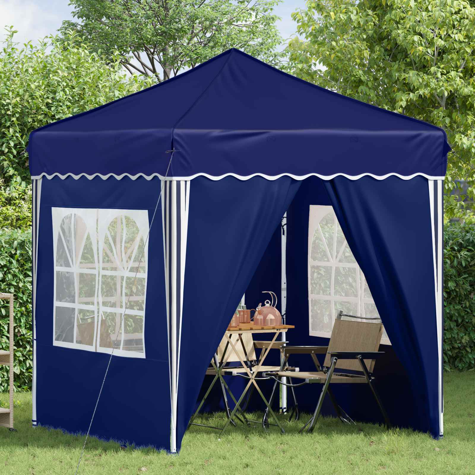 Pop-up partytent 195 x 195 x 245 cm Blauw Oxford Stof