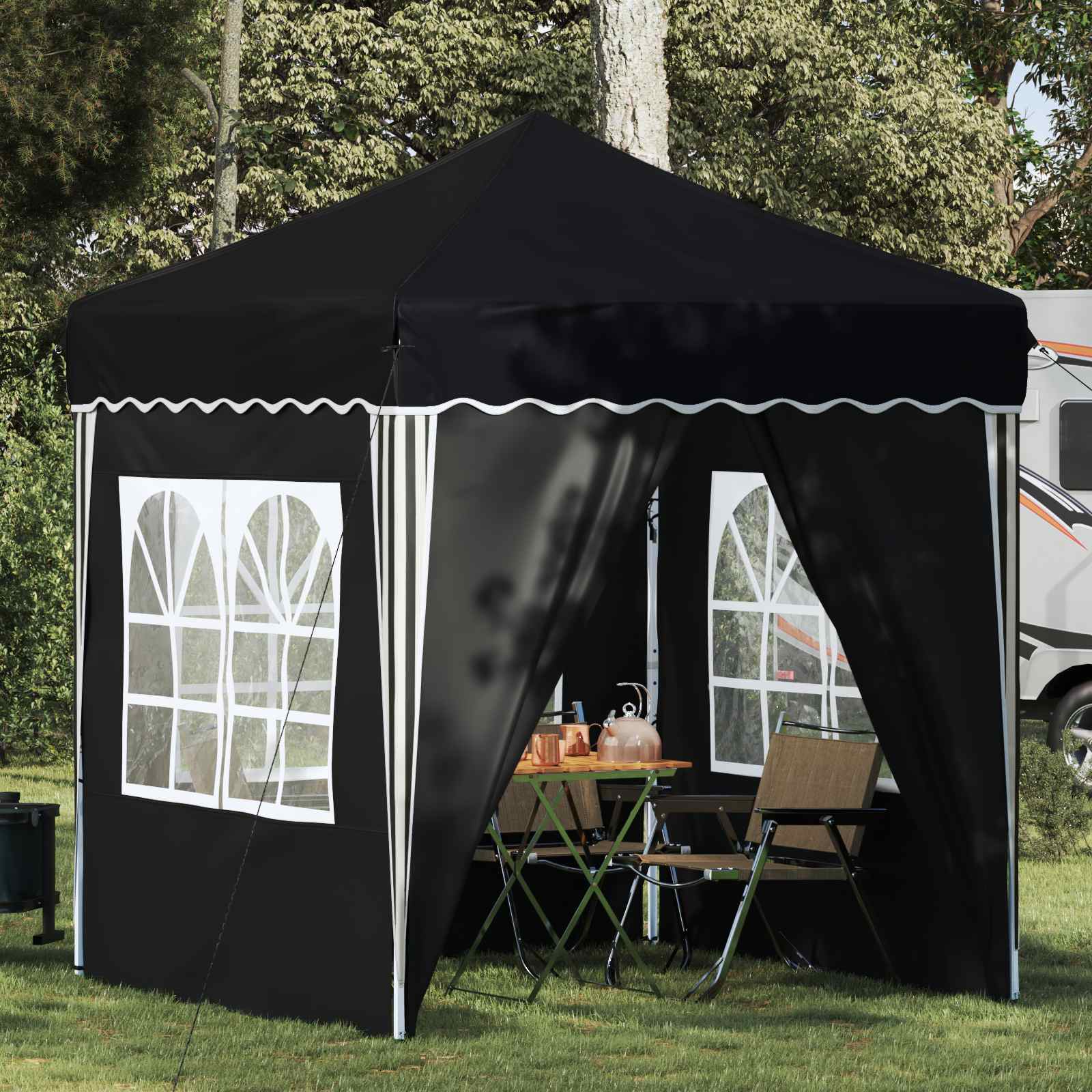 Pop-up partytent 195 x 195 x 245 cm Antracietkleurig