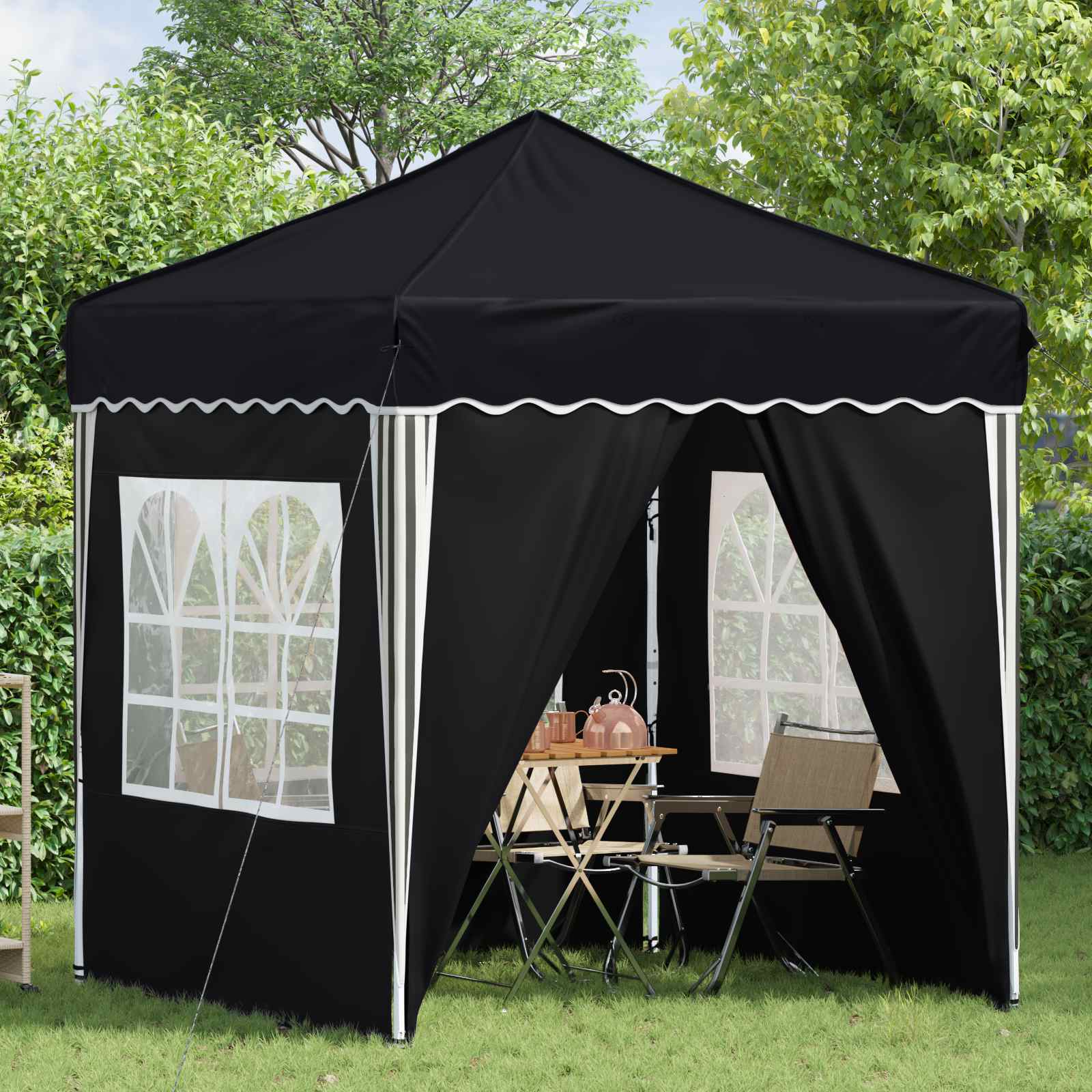 Pop-up partytent 195 x 195 x 245 cm Antracietkleurig