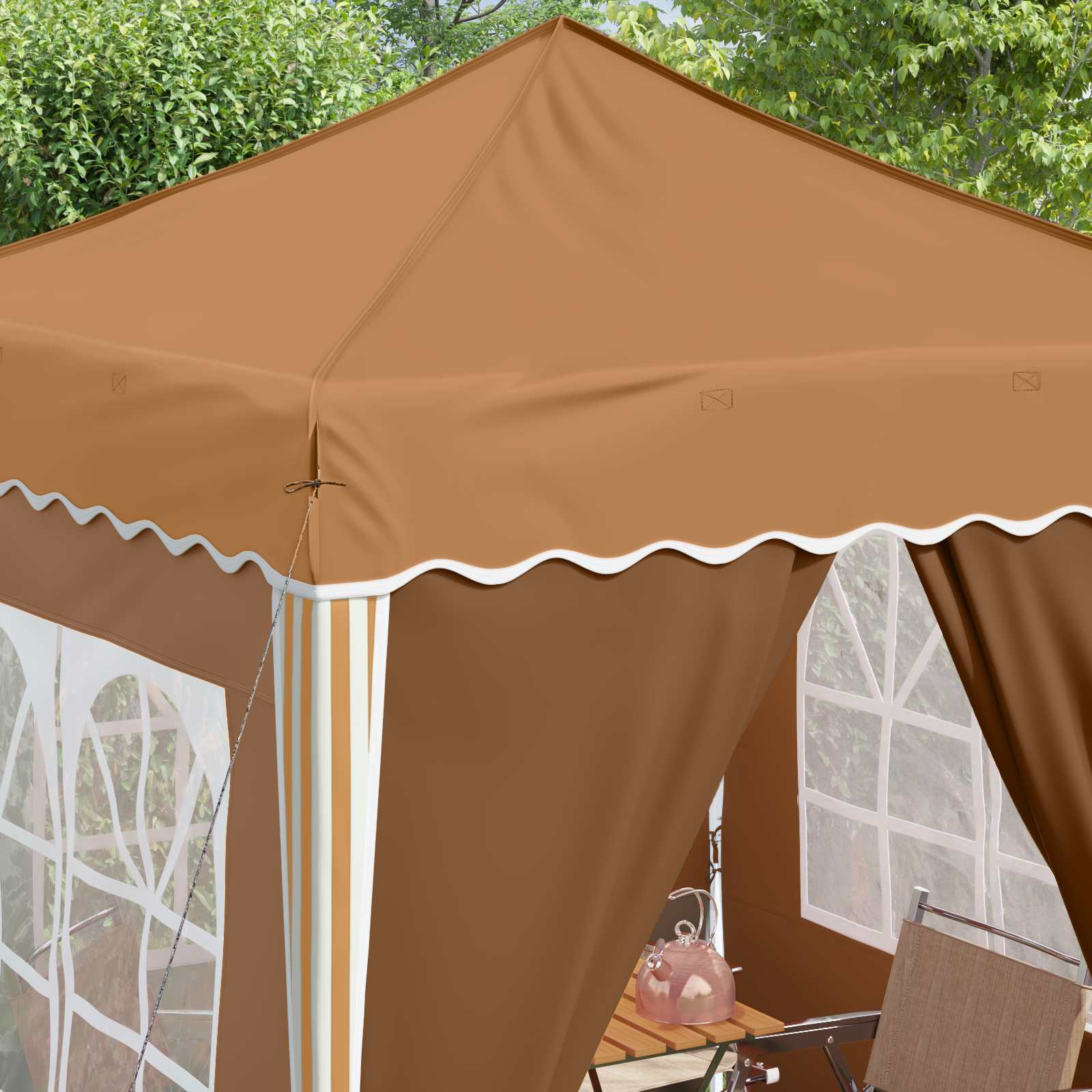 Pop-up partytent 195 x 195 x 245 cm Beige Oxford Stof