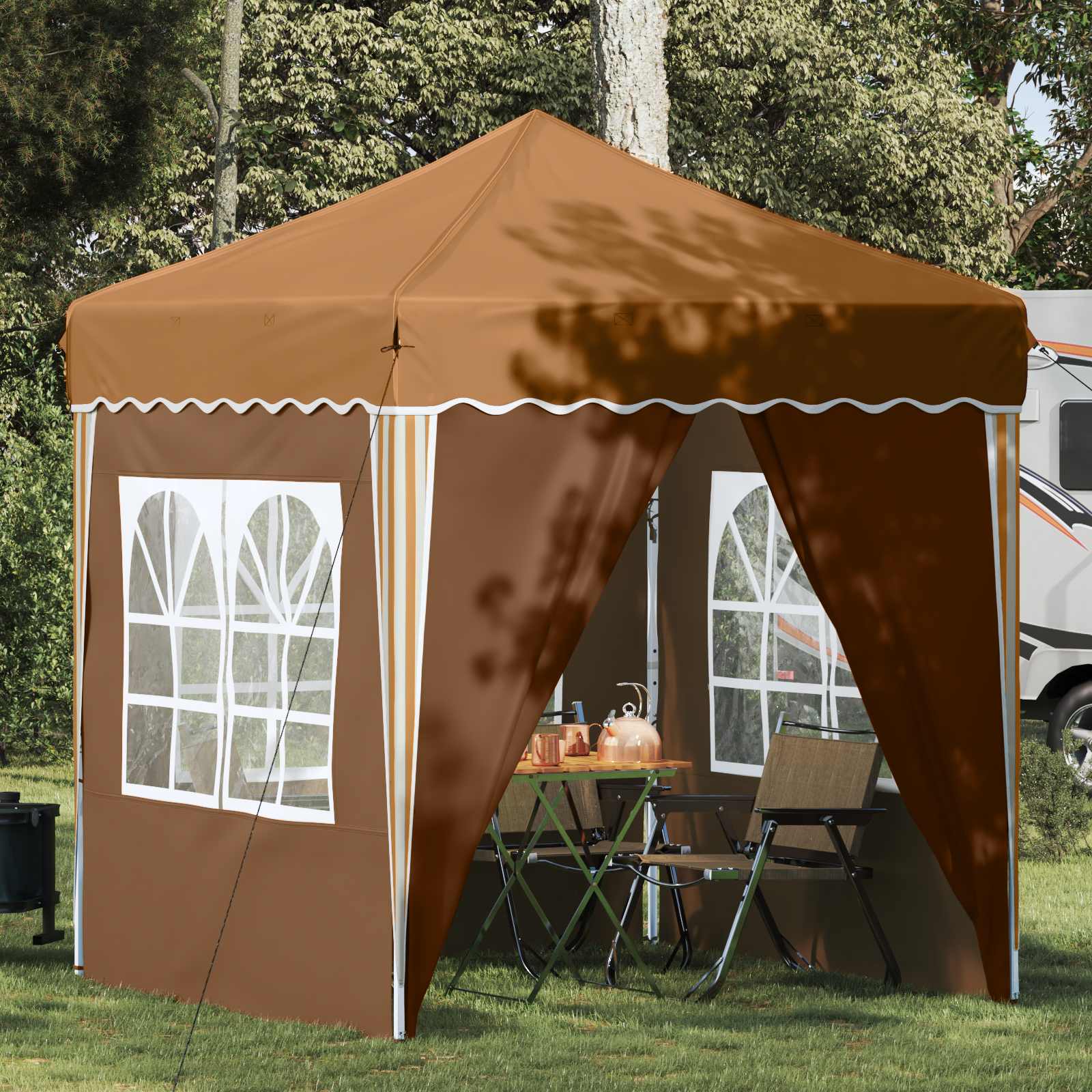 Pop-up partytent 195 x 195 x 245 cm Beige Oxford Stof