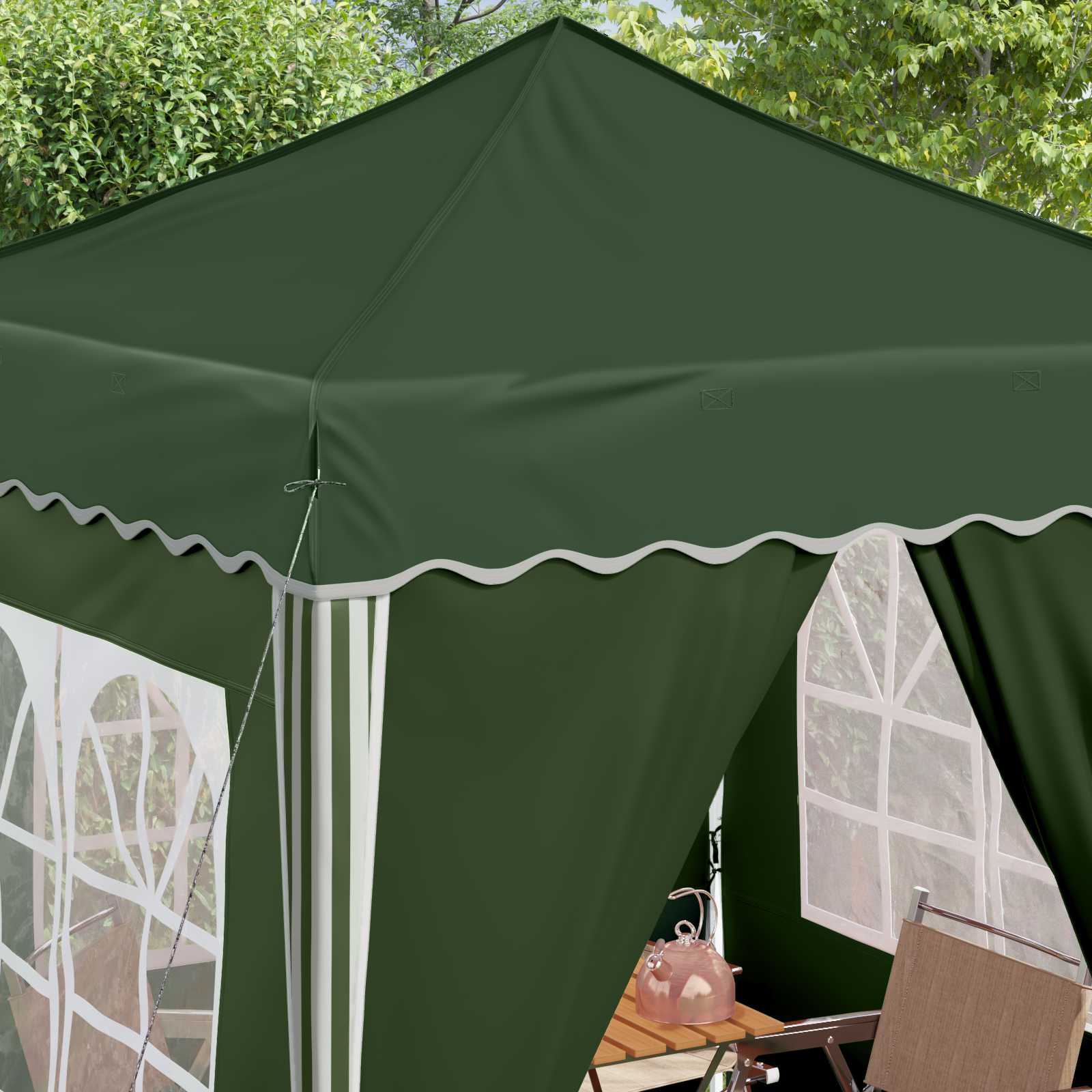 Pop-up partytent 195 x 195 x 245 cm Groen Oxford Stof