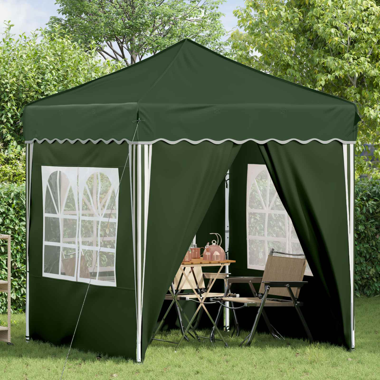 Pop-up partytent 195 x 195 x 245 cm Groen Oxford Stof