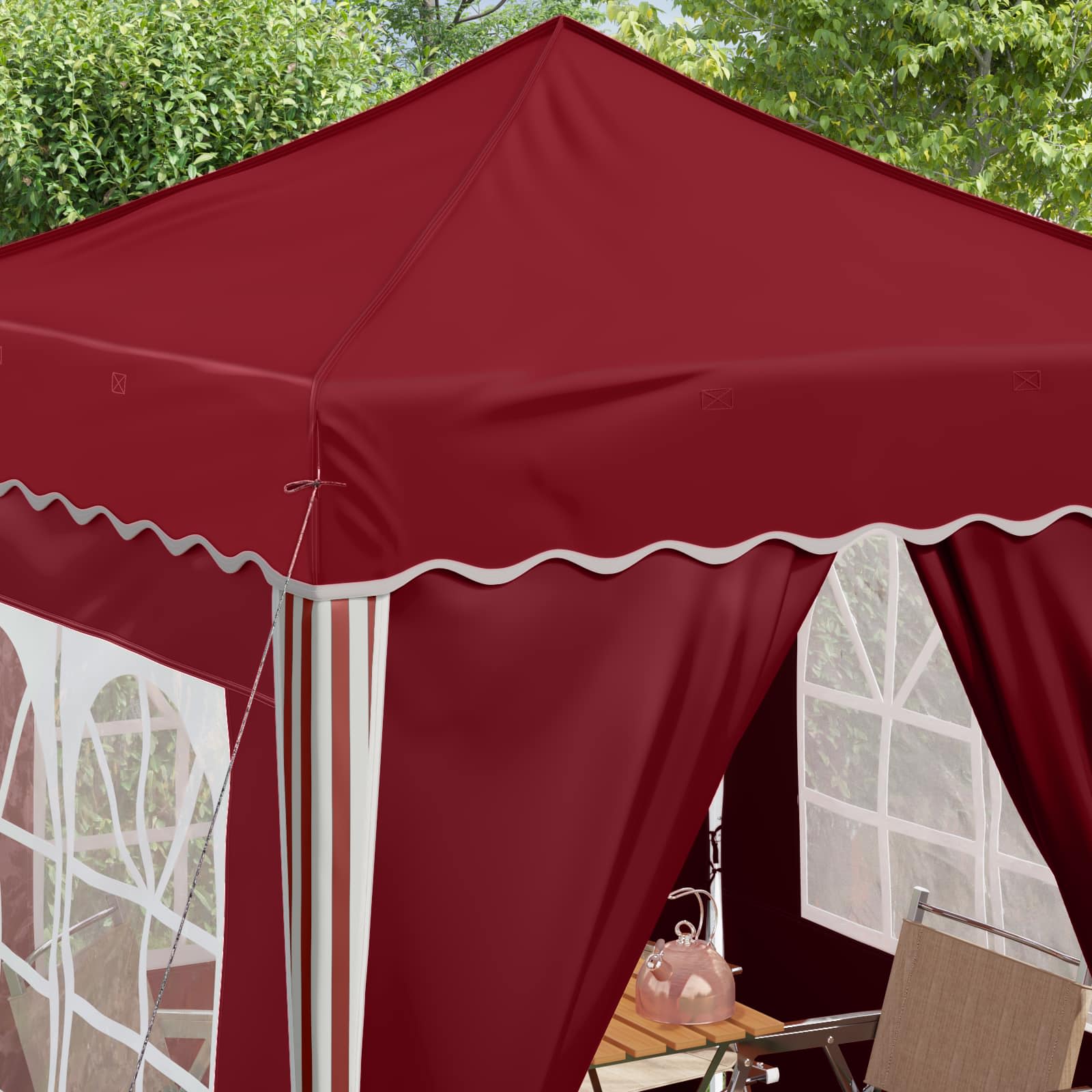 Pop-up partytent 195 x 195 x 245 cm Bordeauxrood Oxford Stof