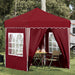 Pop-up partytent 195 x 195 x 245 cm Bordeauxrood Oxford Stof