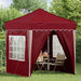 Pop-up partytent 195 x 195 x 245 cm Bordeauxrood Oxford Stof