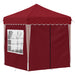 Pop-up partytent 195 x 195 x 245 cm Bordeauxrood Oxford Stof
