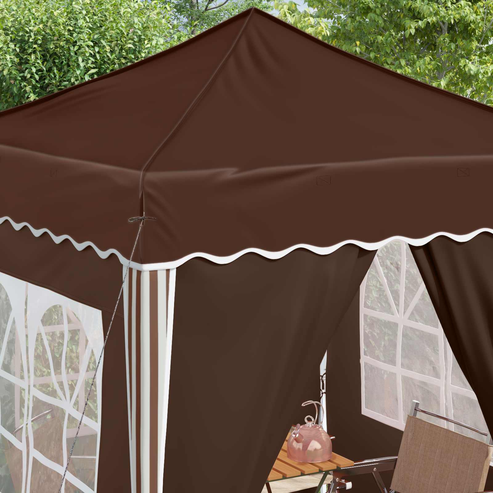 Pop-up partytent 195 x 195 x 245 cm Bruin Oxford Stof
