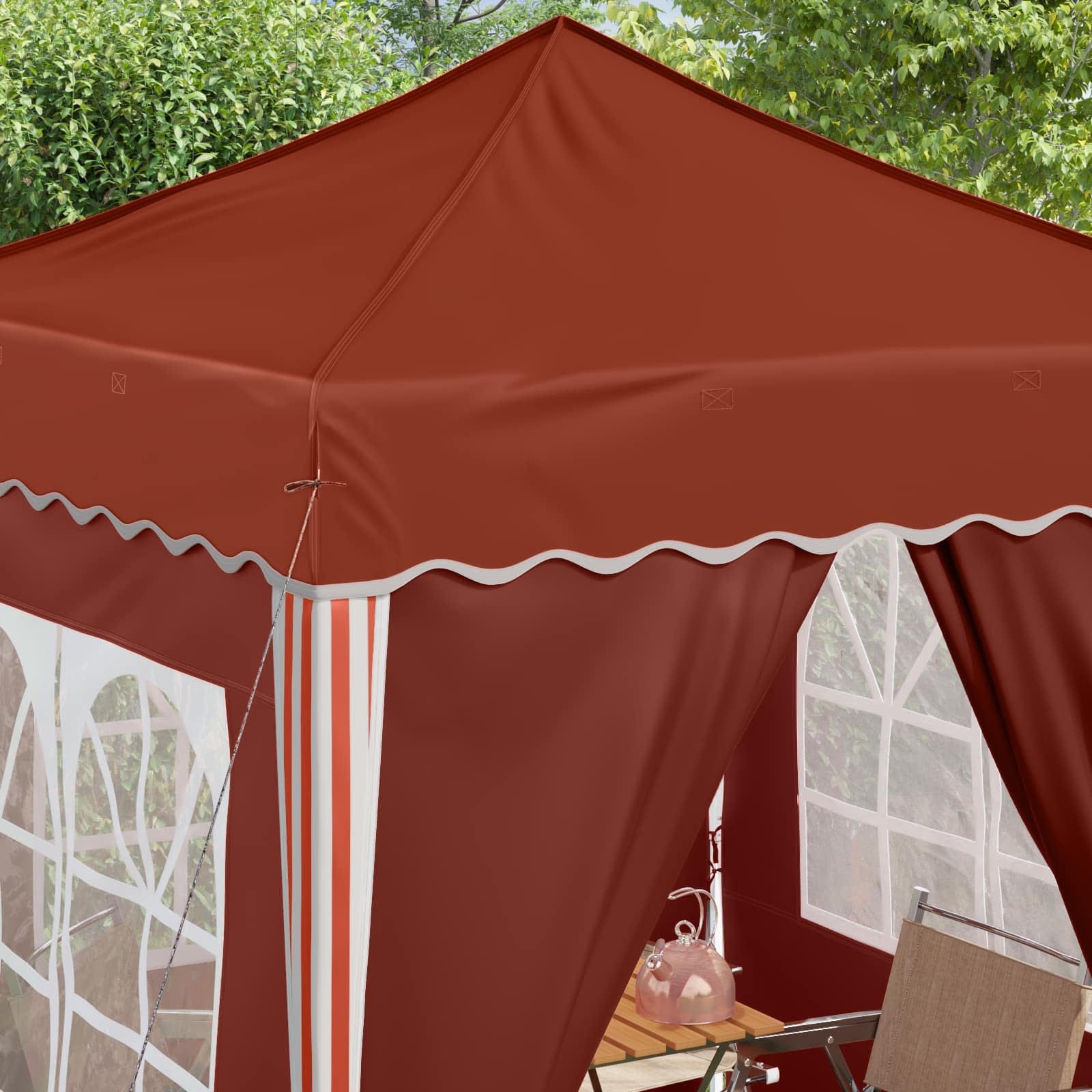 Pop-up partytent 195 x 195 x 245 cm Terracotta Oxford Stof