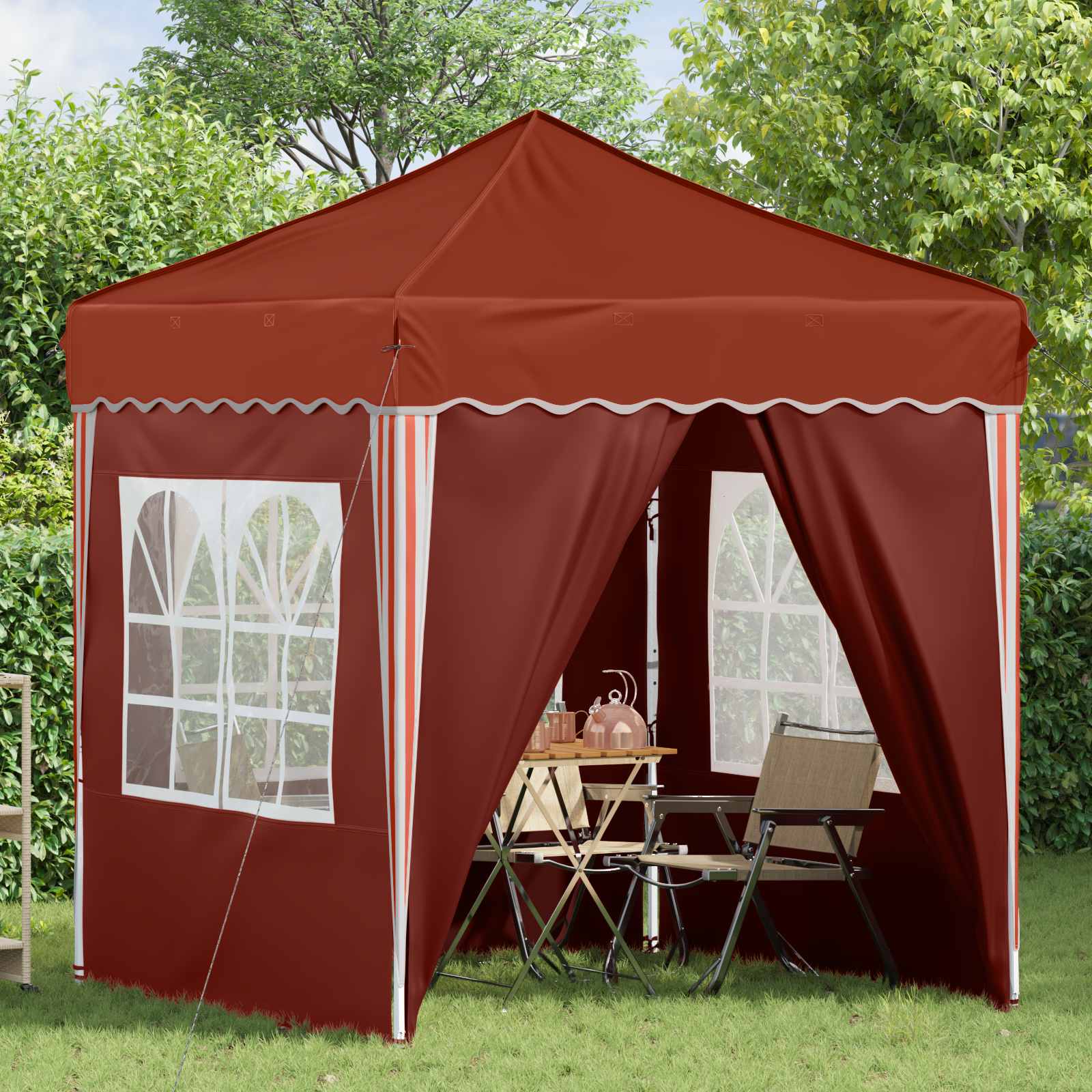 Pop-up partytent 195 x 195 x 245 cm Terracotta Oxford Stof