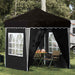 Pop-up partytent 195 x 195 x 245 cm Zwart Oxford Stof