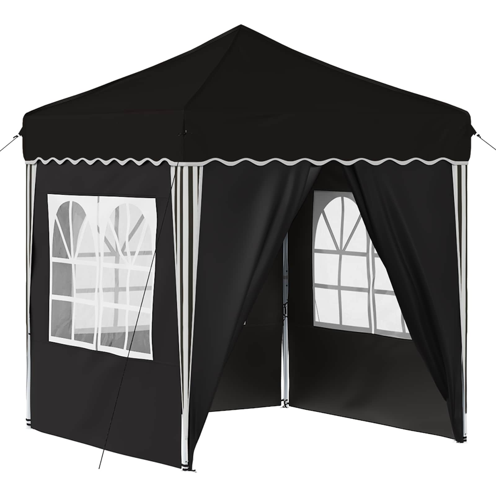 Pop-up partytent 195 x 195 x 245 cm Zwart Oxford Stof