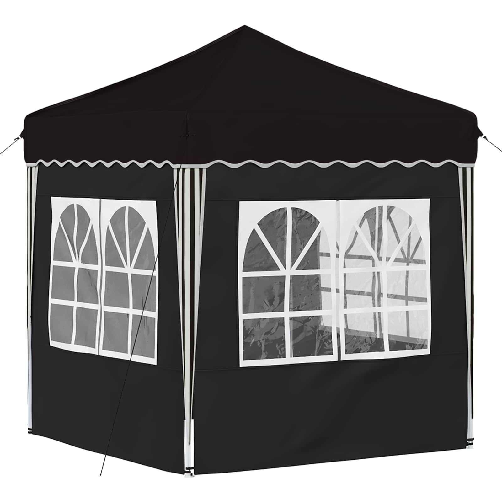 Pop-up partytent 195 x 195 x 245 cm Zwart Oxford Stof