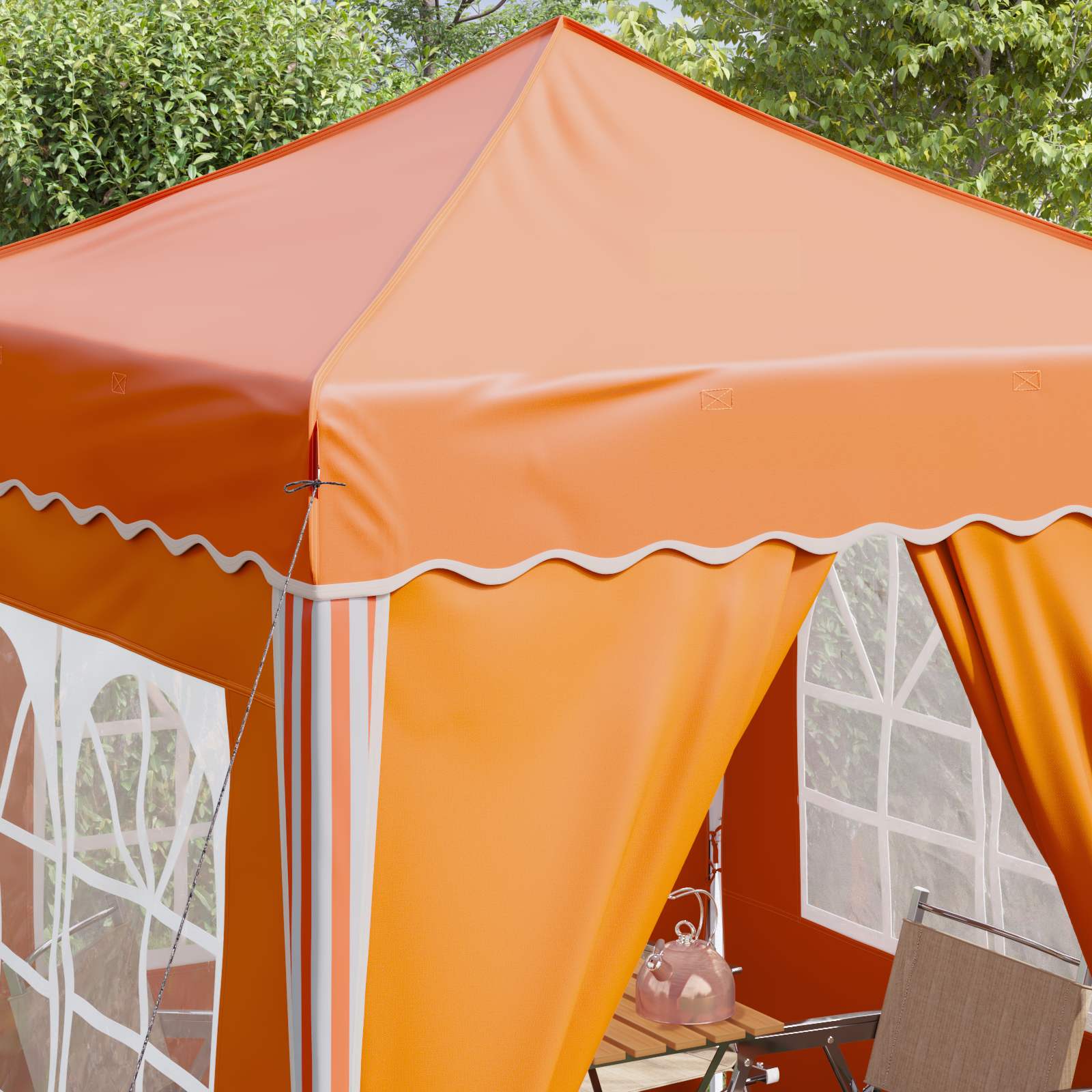 Pop-up partytent 195 x 195 x 245 cm Oranje Oxford Stof