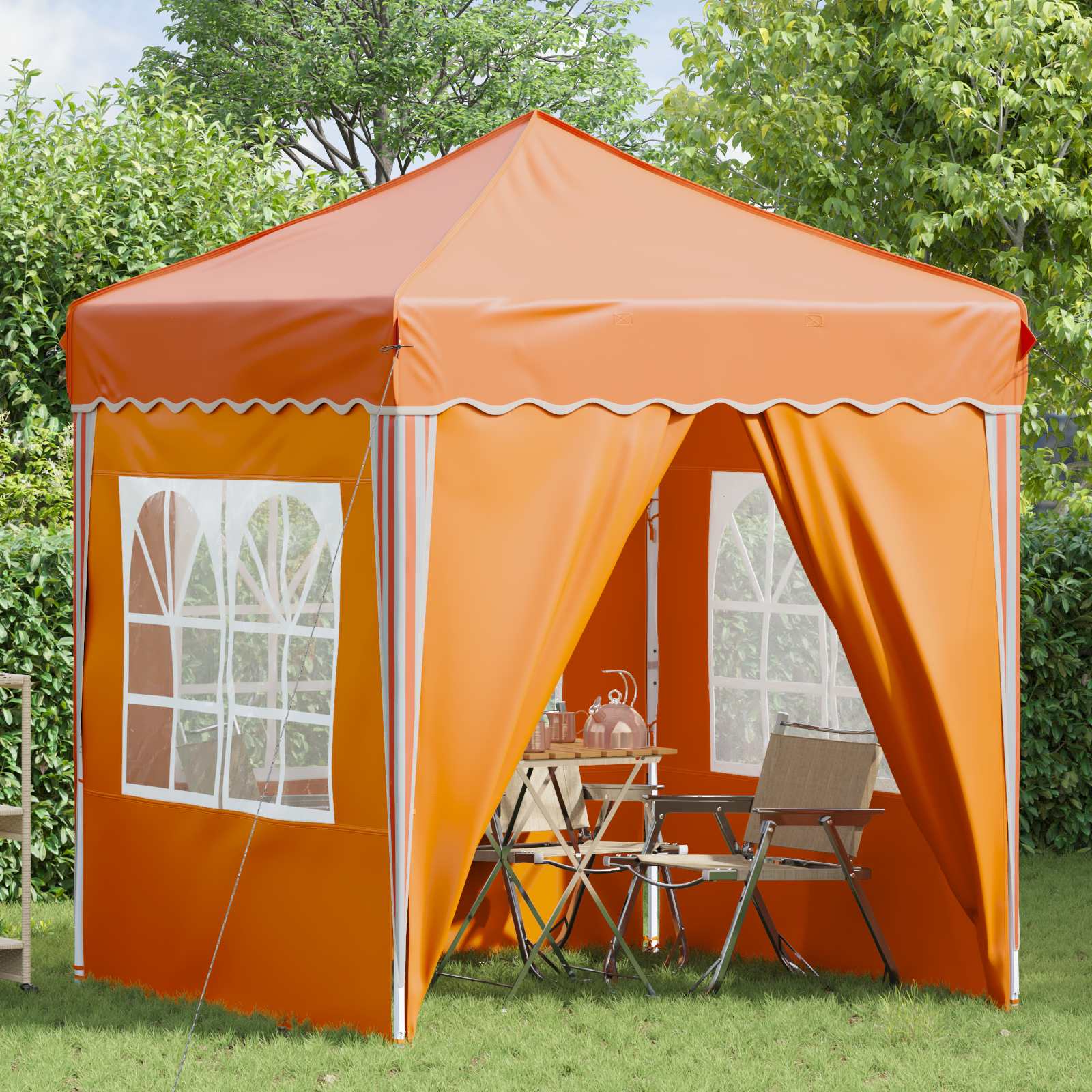 Pop-up partytent 195 x 195 x 245 cm Oranje Oxford Stof