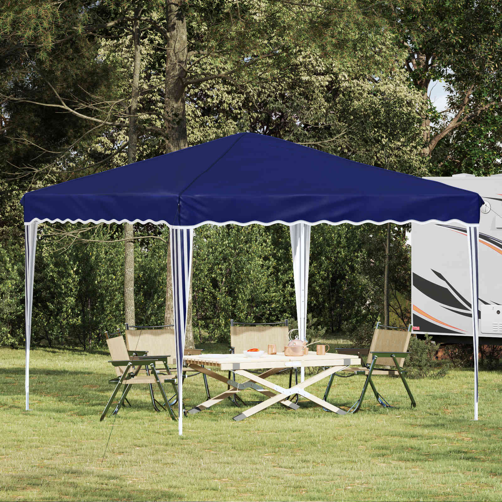 Pop-up partytent 288 x 288 x 245 cm Blauw Oxford Stof