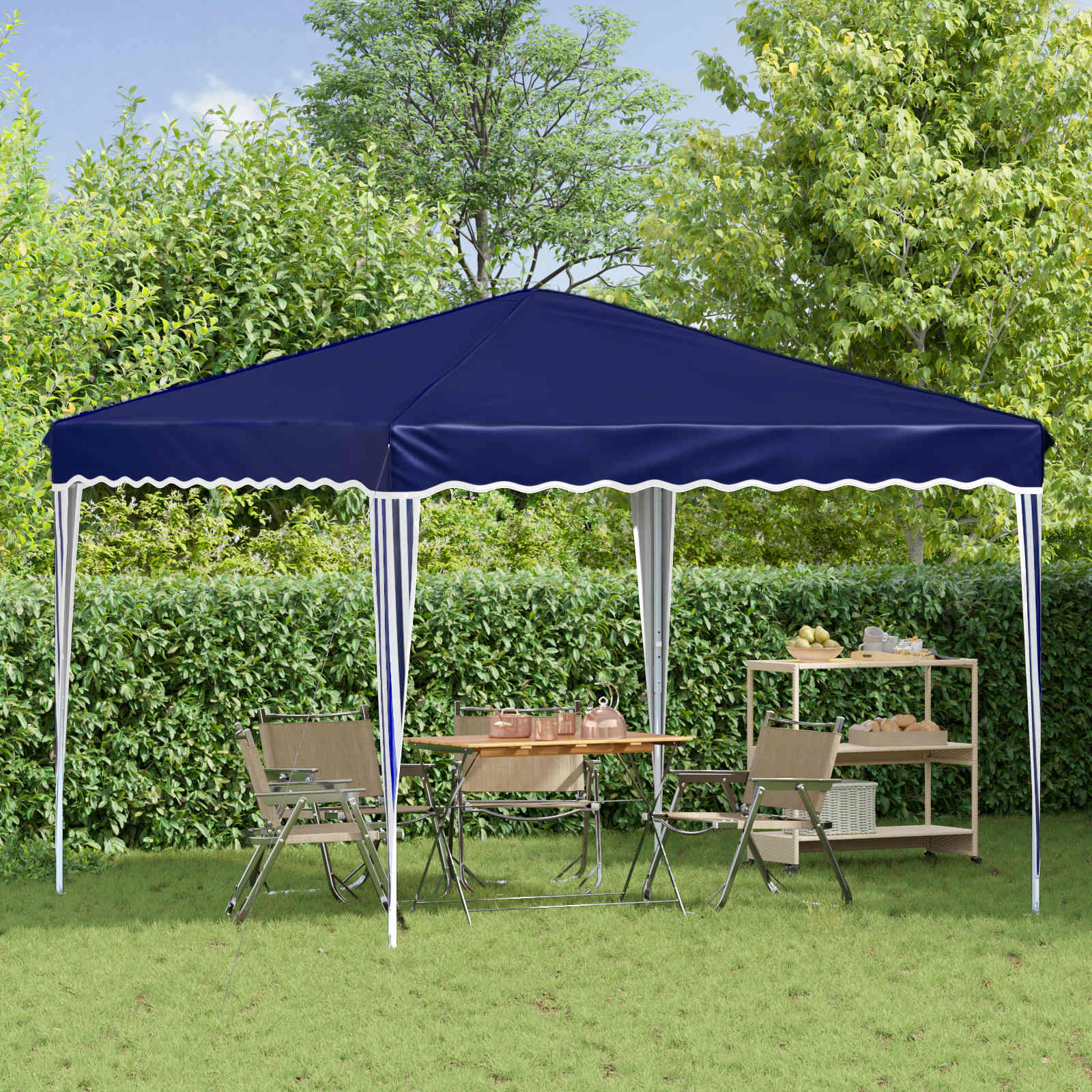 Pop-up partytent 288 x 288 x 245 cm Blauw Oxford Stof