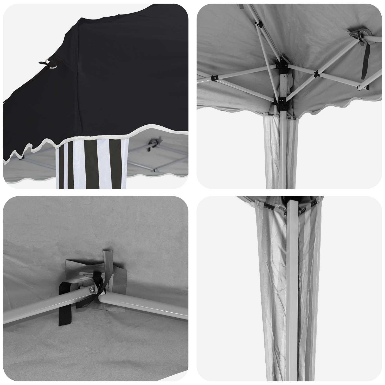 Pop-up partytent 288 x 288 x 245 cm Antracietkleurig