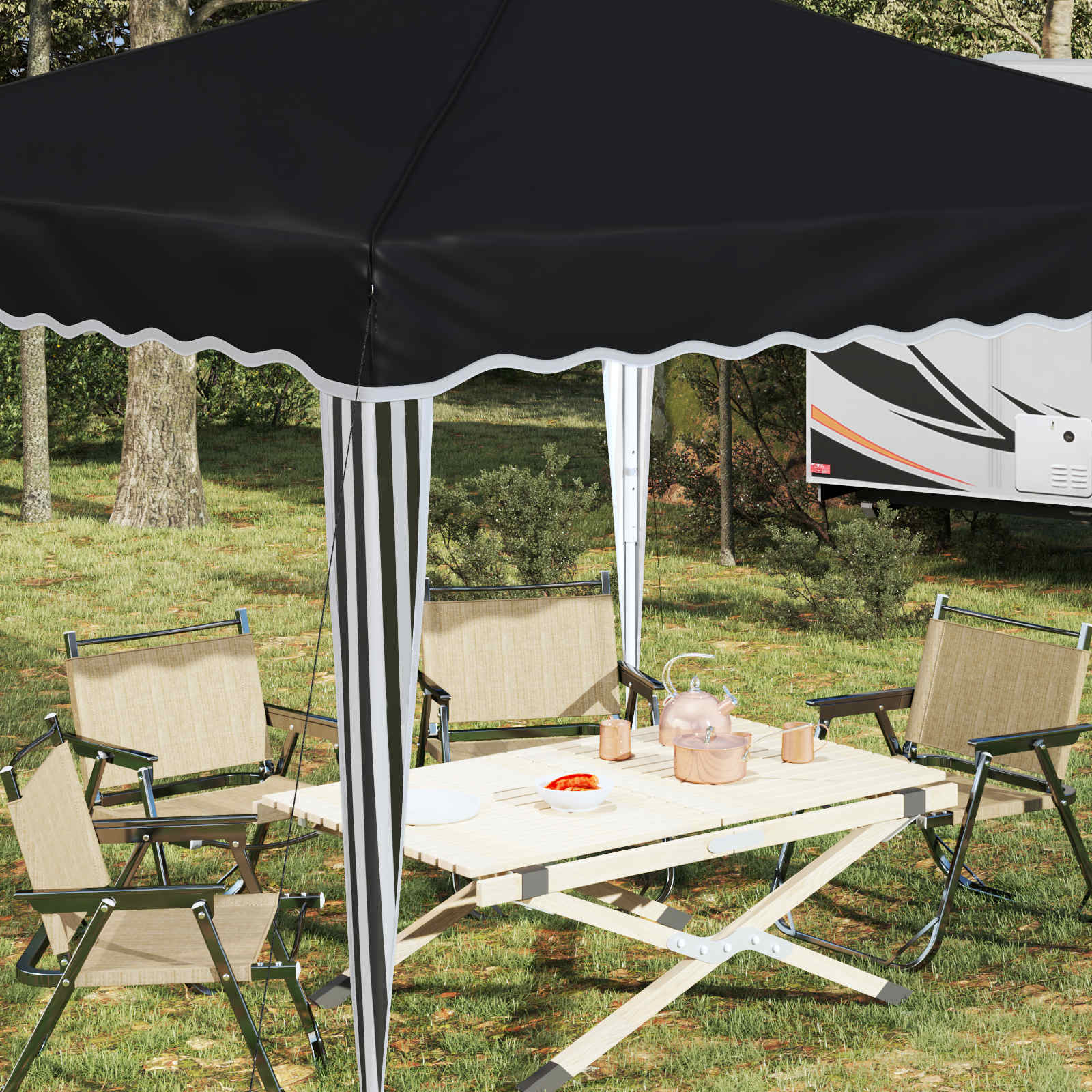 Pop-up partytent 288 x 288 x 245 cm Antracietkleurig