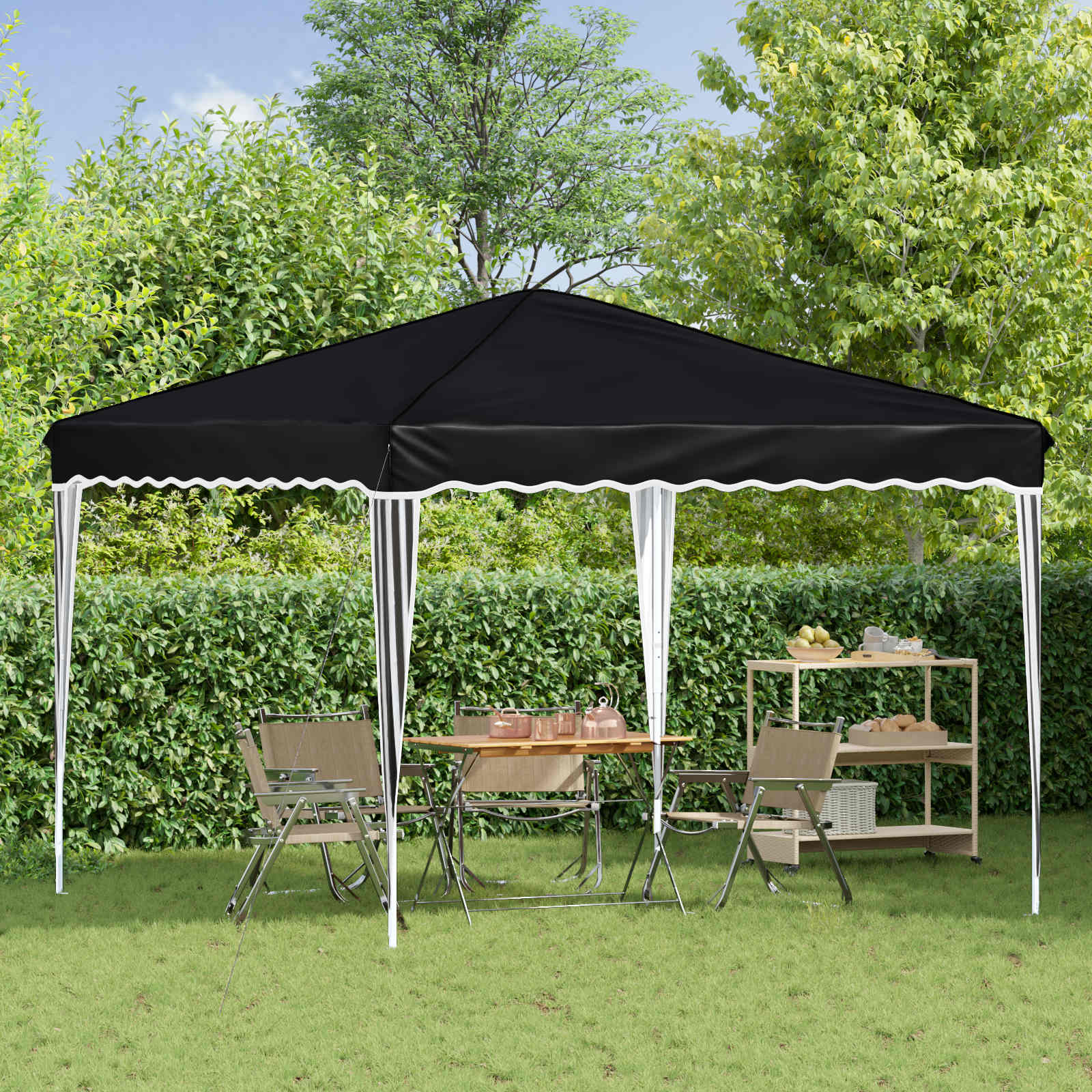 Pop-up partytent 288 x 288 x 245 cm Antracietkleurig