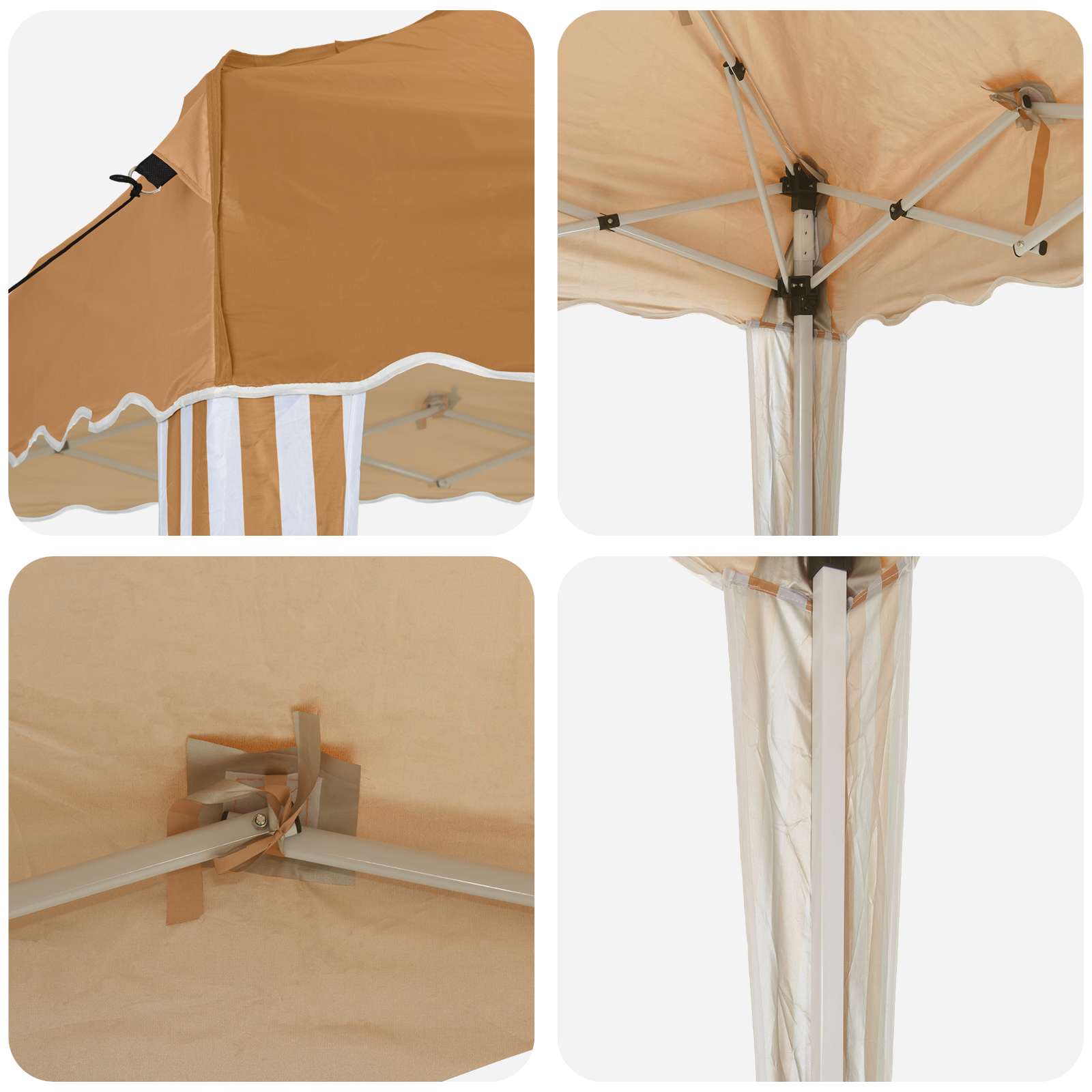 Pop-up partytent 288 x 288 x 245 cm Beige Oxford Stof