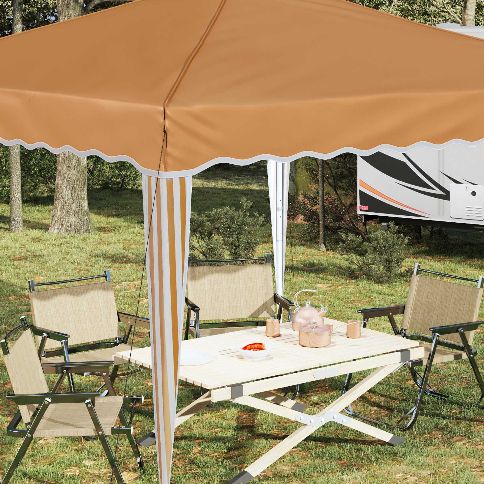 Pop-up partytent 288 x 288 x 245 cm Beige Oxford Stof