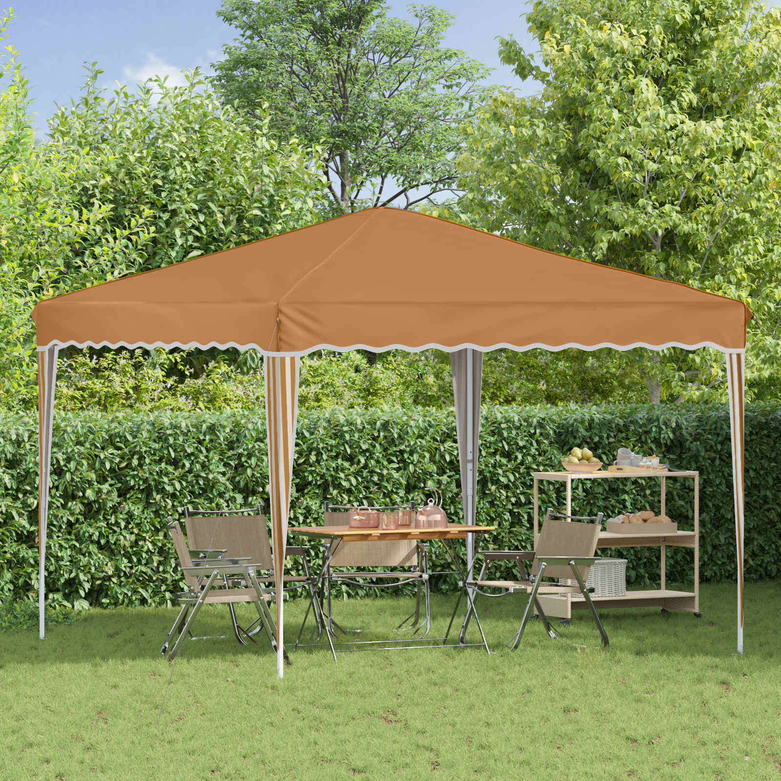 Pop-up partytent 288 x 288 x 245 cm Beige Oxford Stof
