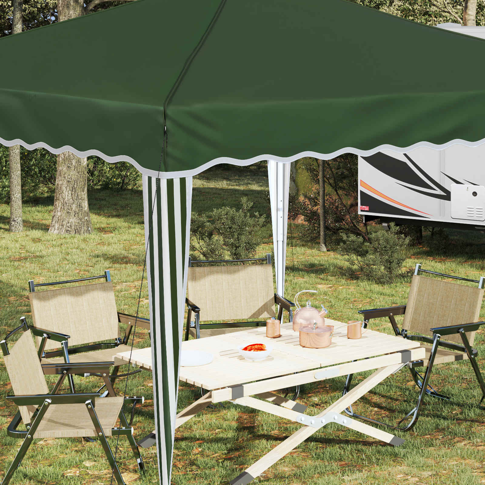 Pop-up partytent 288 x 288 x 245 cm Groen Oxford Stof