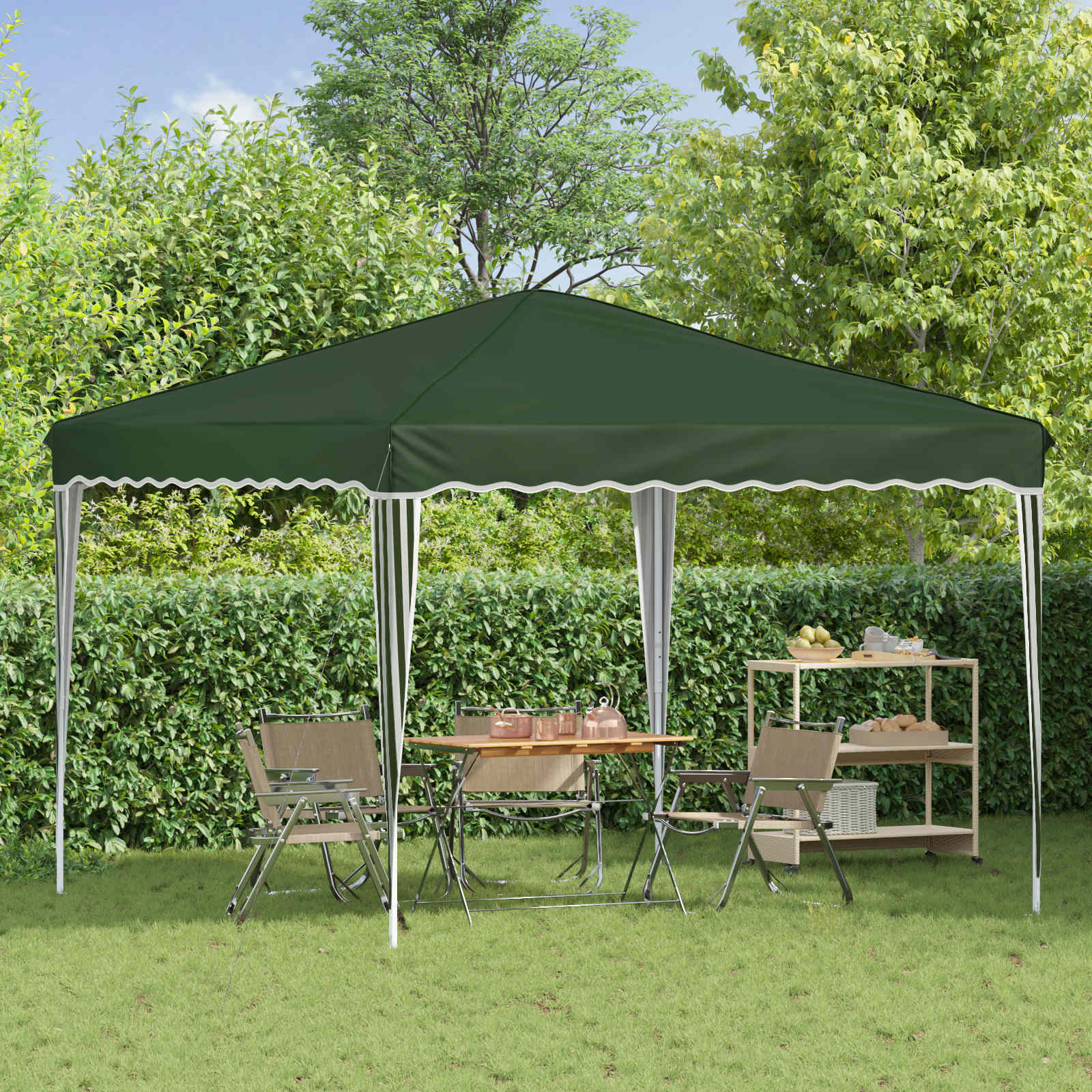 Pop-up partytent 288 x 288 x 245 cm Groen Oxford Stof