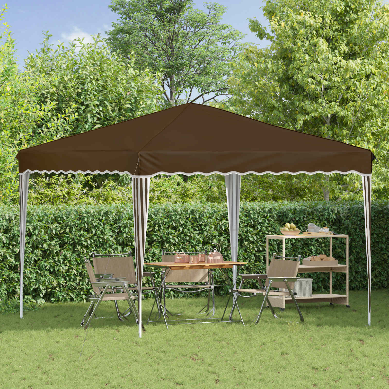 Pop-up partytent 288 x 288 x 245 cm Taupe Oxford Stof
