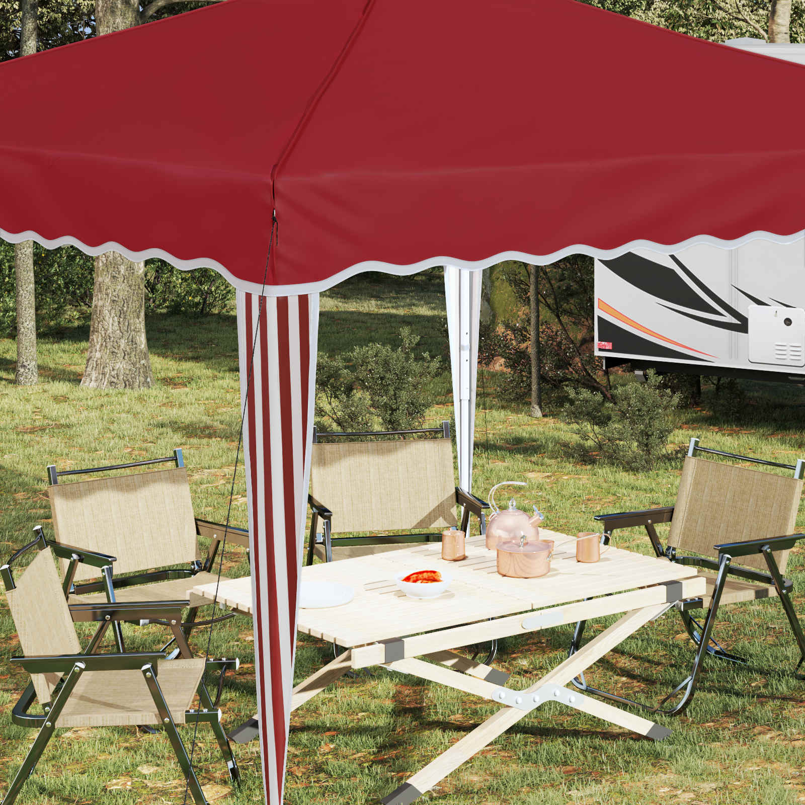 Pop-up partytent 288 x 288 x 245 cm Bordeauxrood Oxford Stof