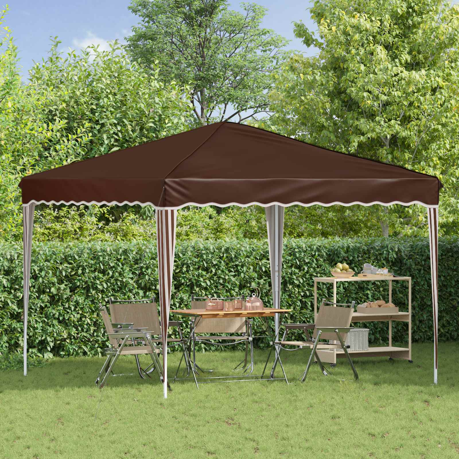 Pop-up partytent 288 x 288 x 245 cm Bruin Oxford Stof