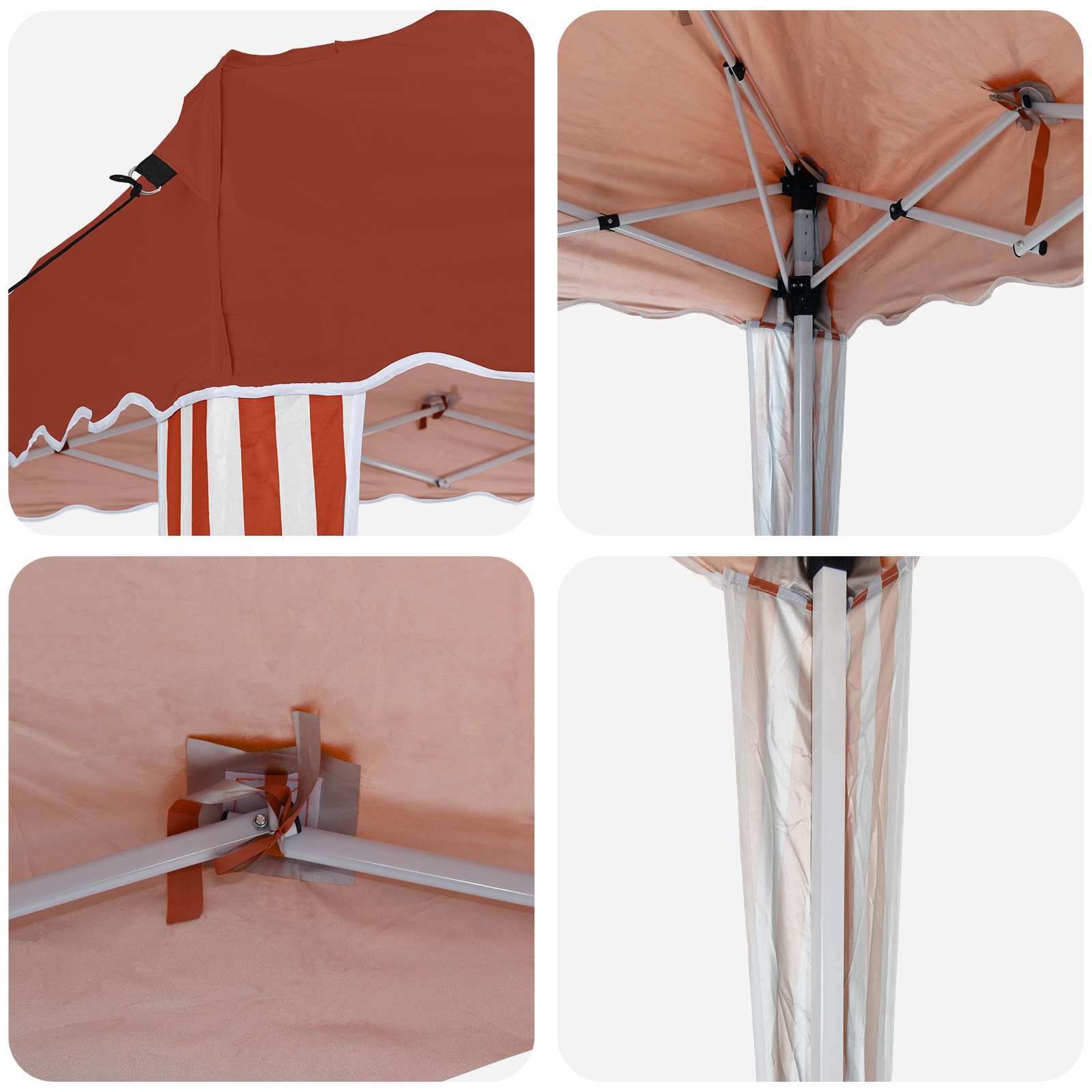Pop-up partytent 288 x 288 x 245 cm Terracotta Oxford Stof