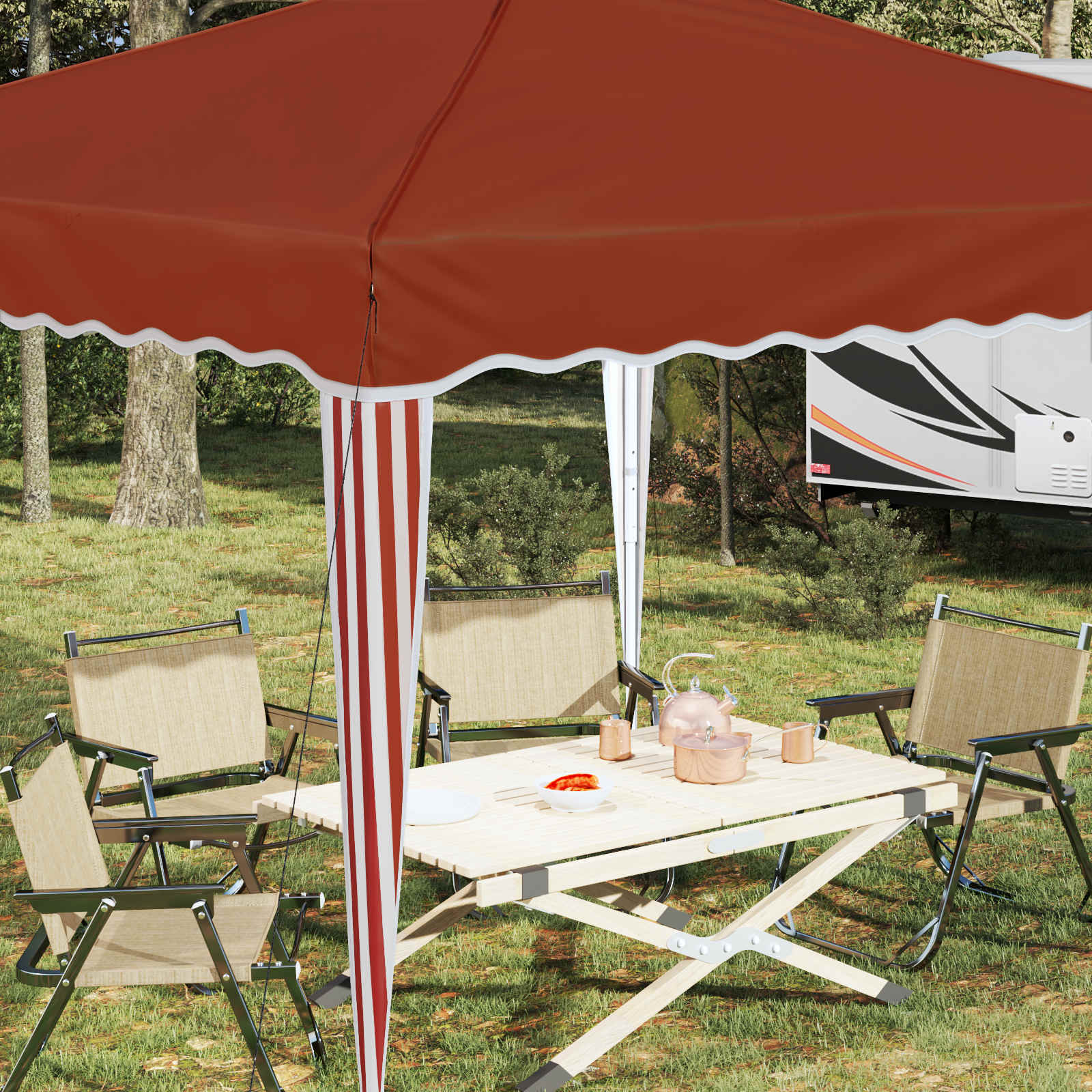 Pop-up partytent 288 x 288 x 245 cm Terracotta Oxford Stof