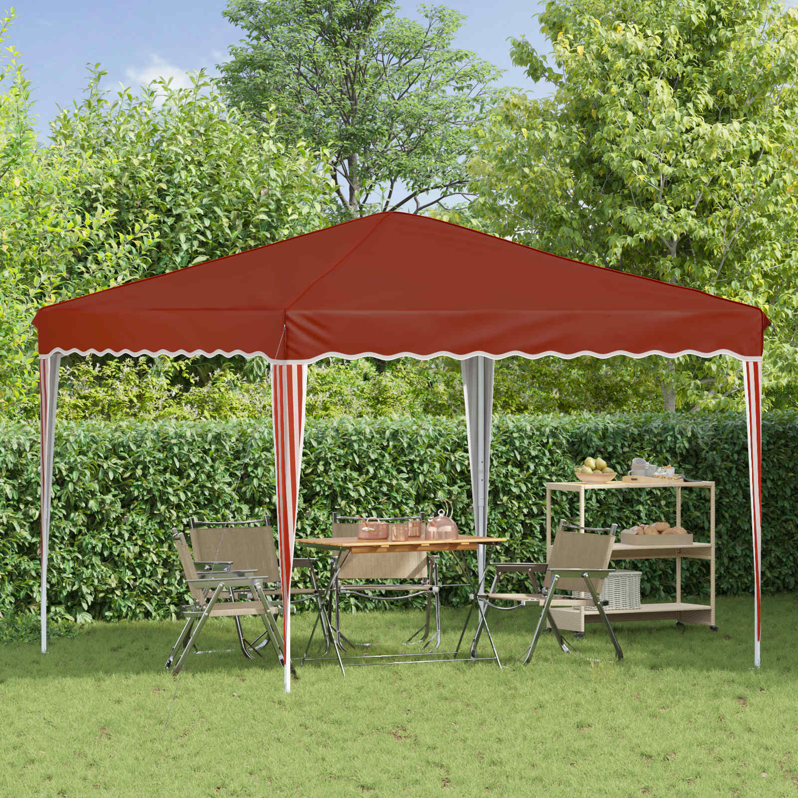 Pop-up partytent 288 x 288 x 245 cm Terracotta Oxford Stof