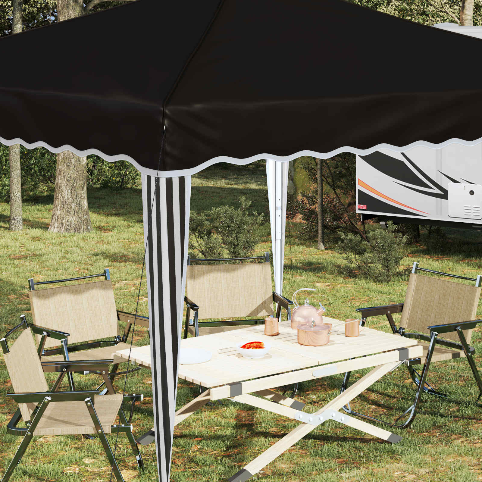 Pop-up partytent 288 x 288 x 245 cm Zwart Oxford Stof