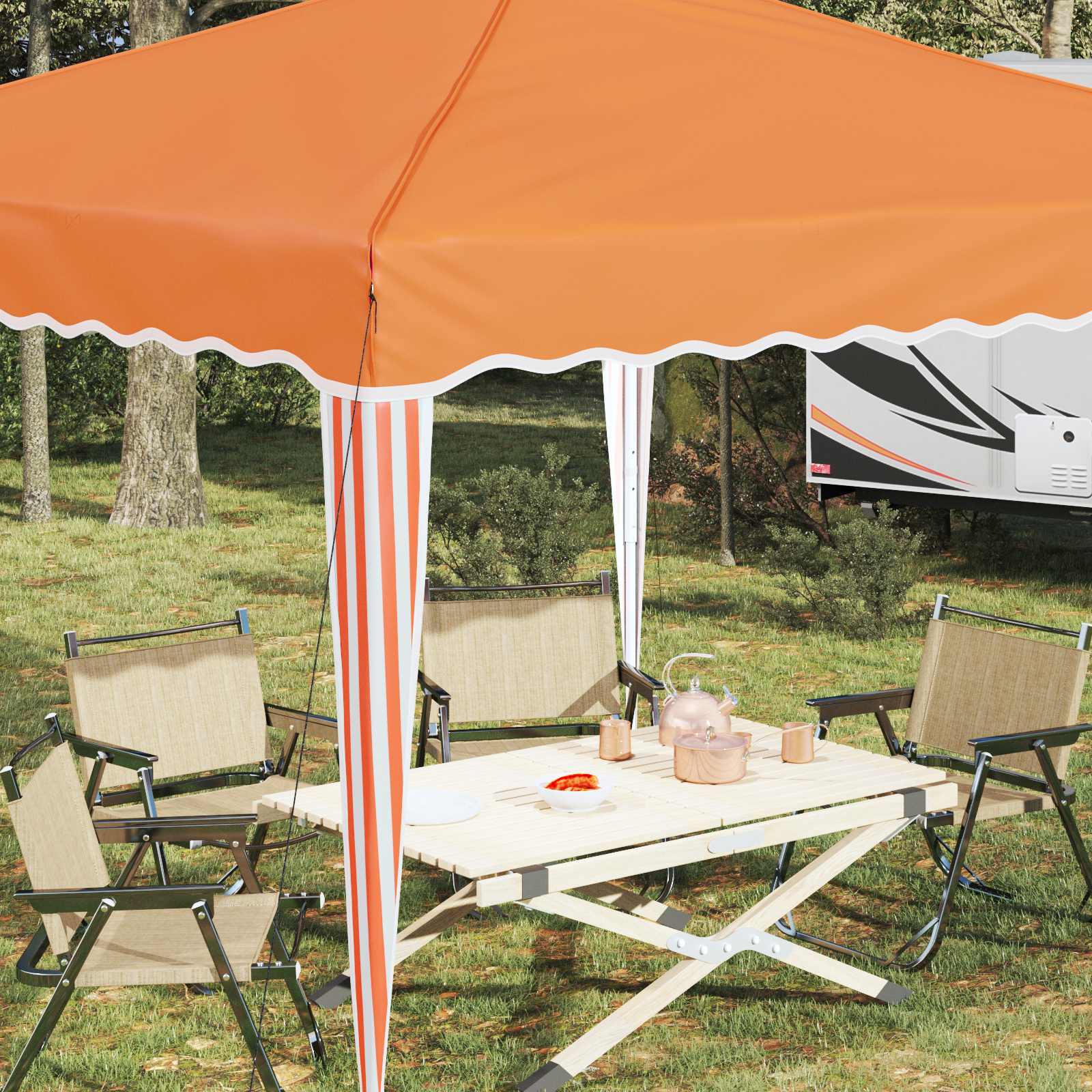 Pop-up partytent 288 x 288 x 245 cm Oranje Oxford Stof