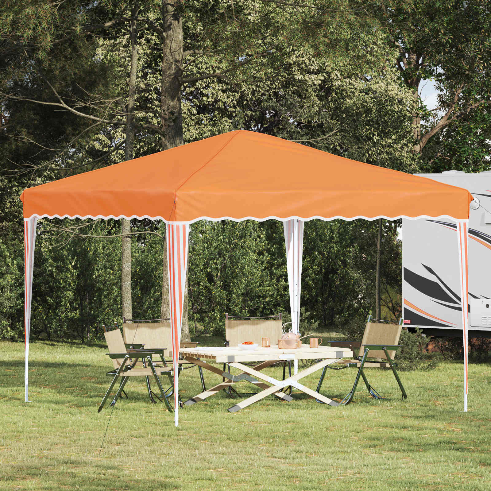 Pop-up partytent 288 x 288 x 245 cm Oranje Oxford Stof