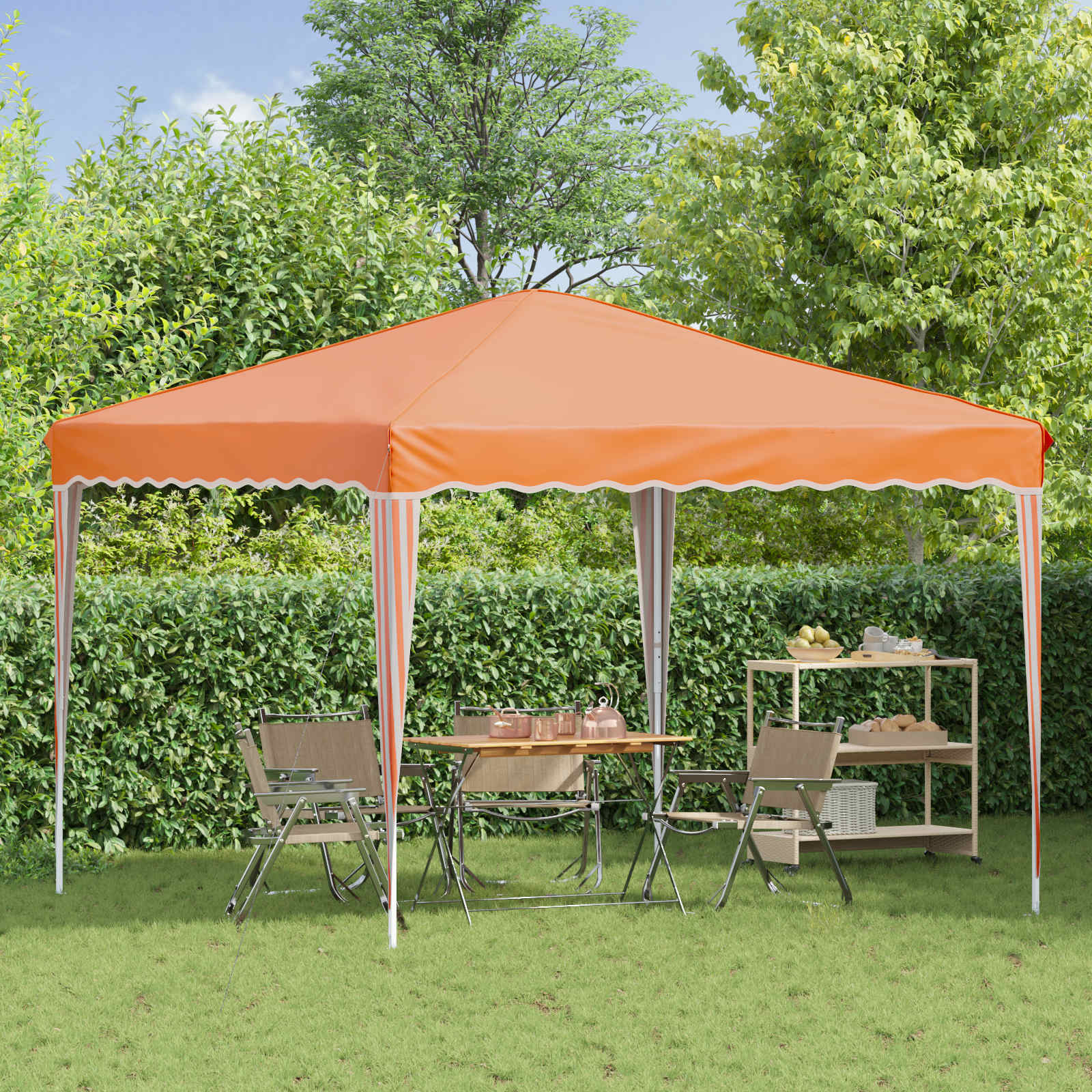 Pop-up partytent 288 x 288 x 245 cm Oranje Oxford Stof