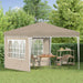 Pop-up partytent 288 x 288 x 245 cm Crèmekleurig Oxford Stof