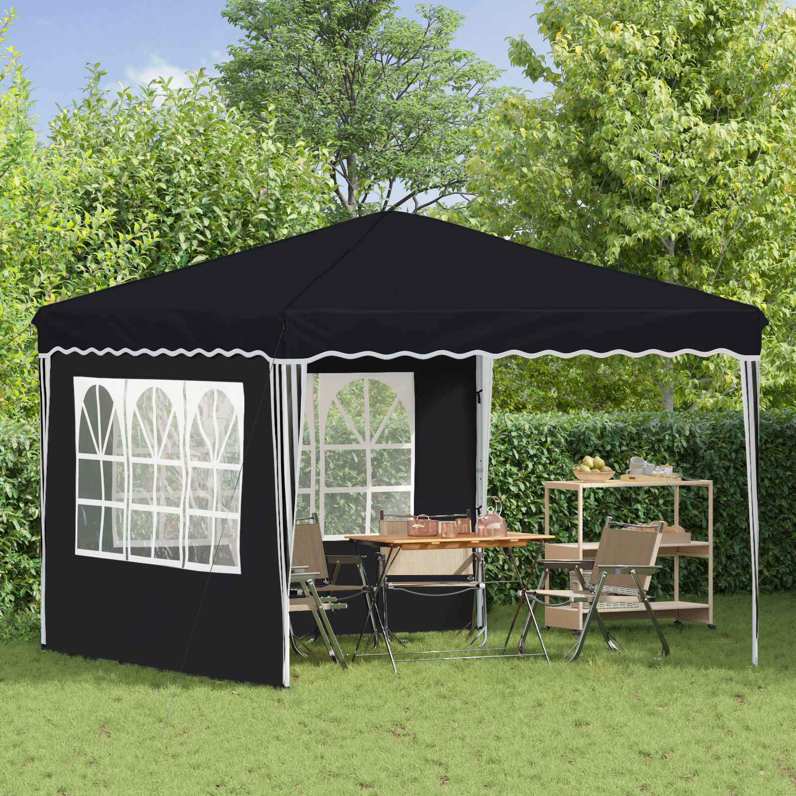 Pop-up partytent 288 x 288 x 245 cm Antracietkleurig