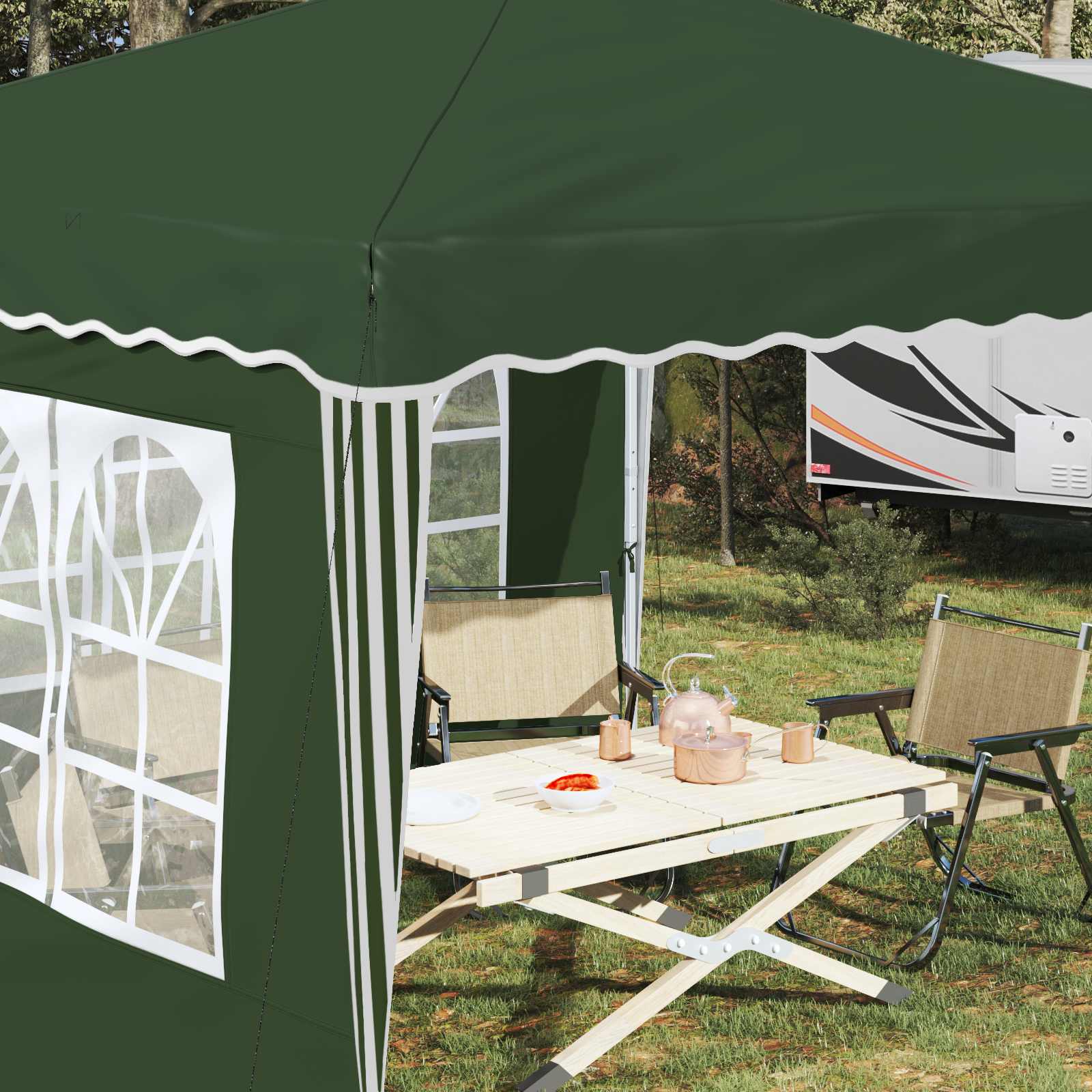 Pop-up partytent 288 x 288 x 245 cm Groen Oxford Stof