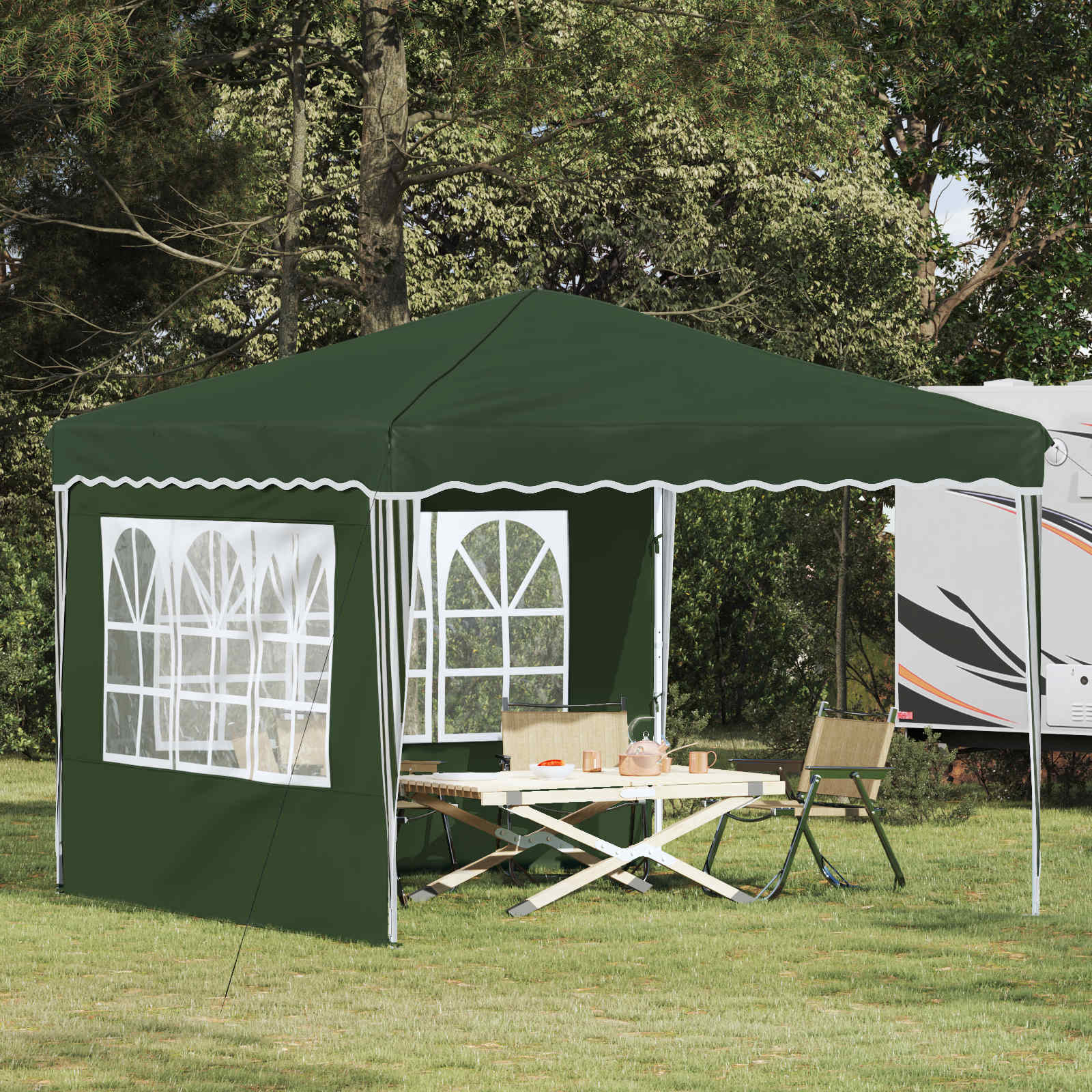 Pop-up partytent 288 x 288 x 245 cm Groen Oxford Stof