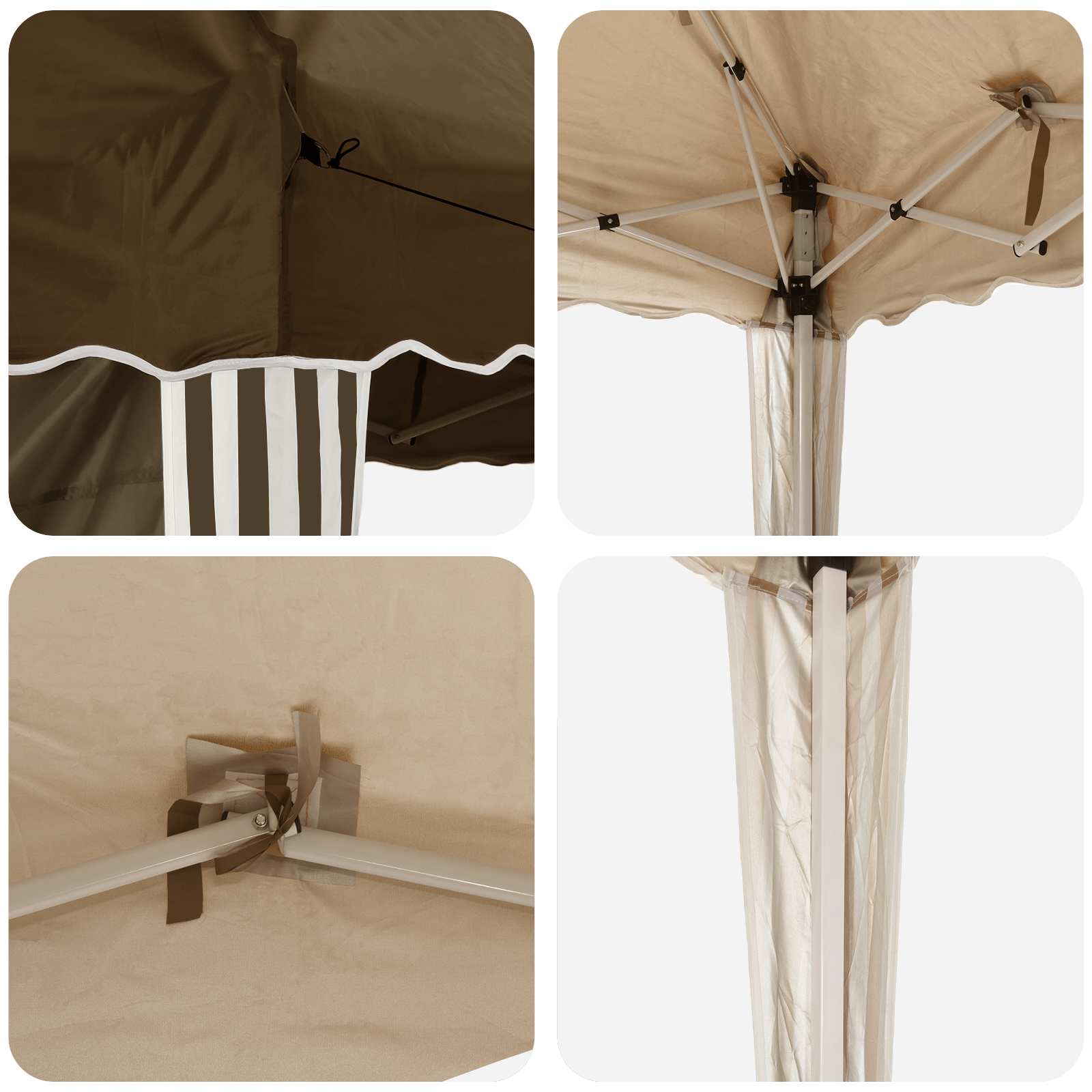Pop-up partytent 288 x 288 x 245 cm Taupe Oxford Stof