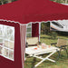 Pop-up partytent 288 x 288 x 245 cm Bordeauxrood Oxford Stof
